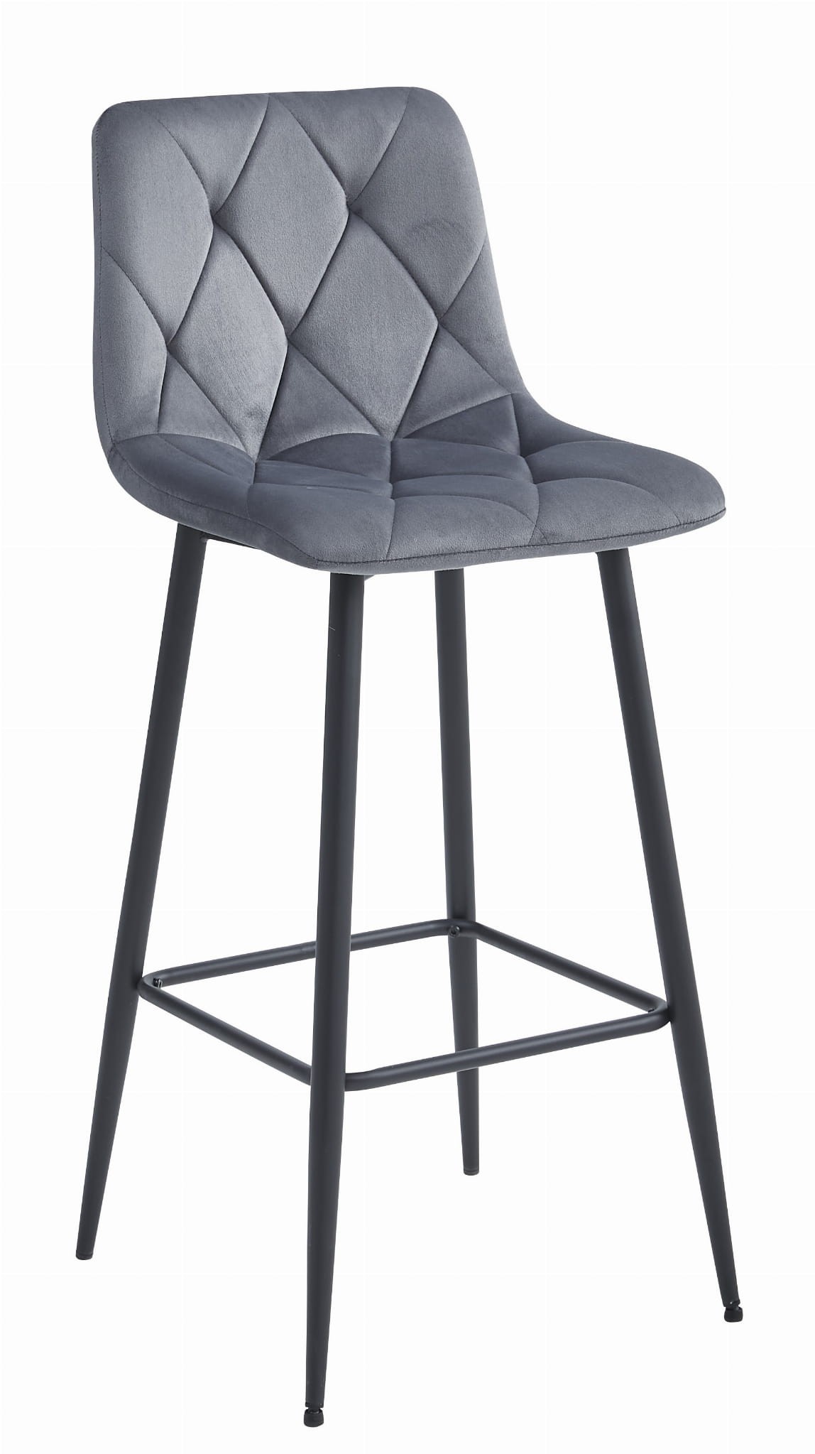 Baro kėdė su aksomine sėdyne, tamsiai pilka, 104 cm, 4 vnt.