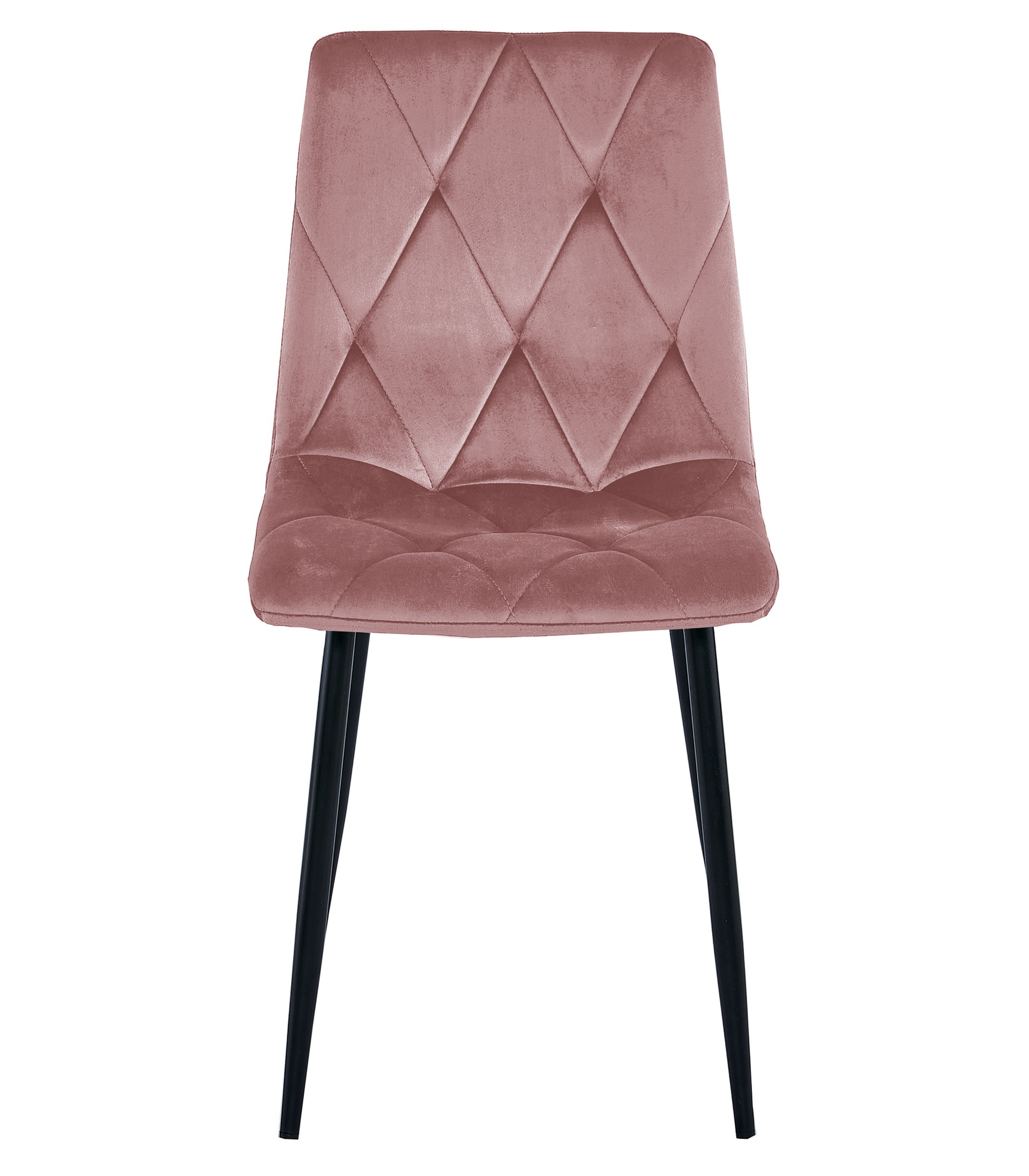 Kėdė su veliūriniu apmušalu ir metalinėmis kojomis, rožinė, 88,5 × 44 × 54,5 cm