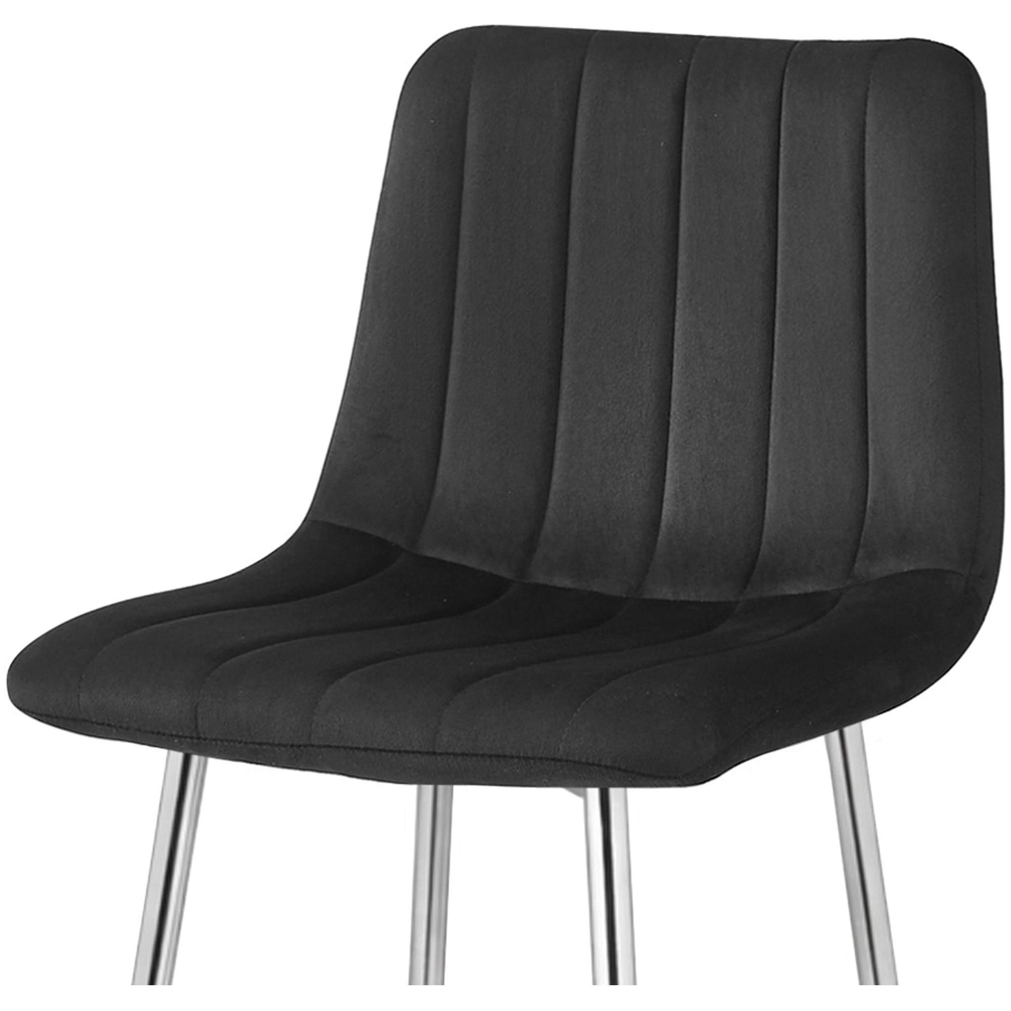 Baro kėdė POZZA, veliūrinė, chromuotos kojelės, juoda, 43 × 49 × 102 cm 3