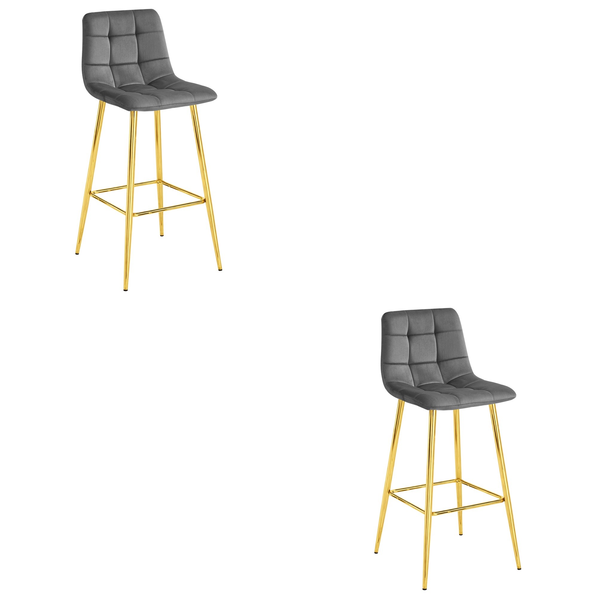 Bāra krēsls ARCETO ar velūra apšuvumu, tumši pelēks, 104 cm, 2 gab.