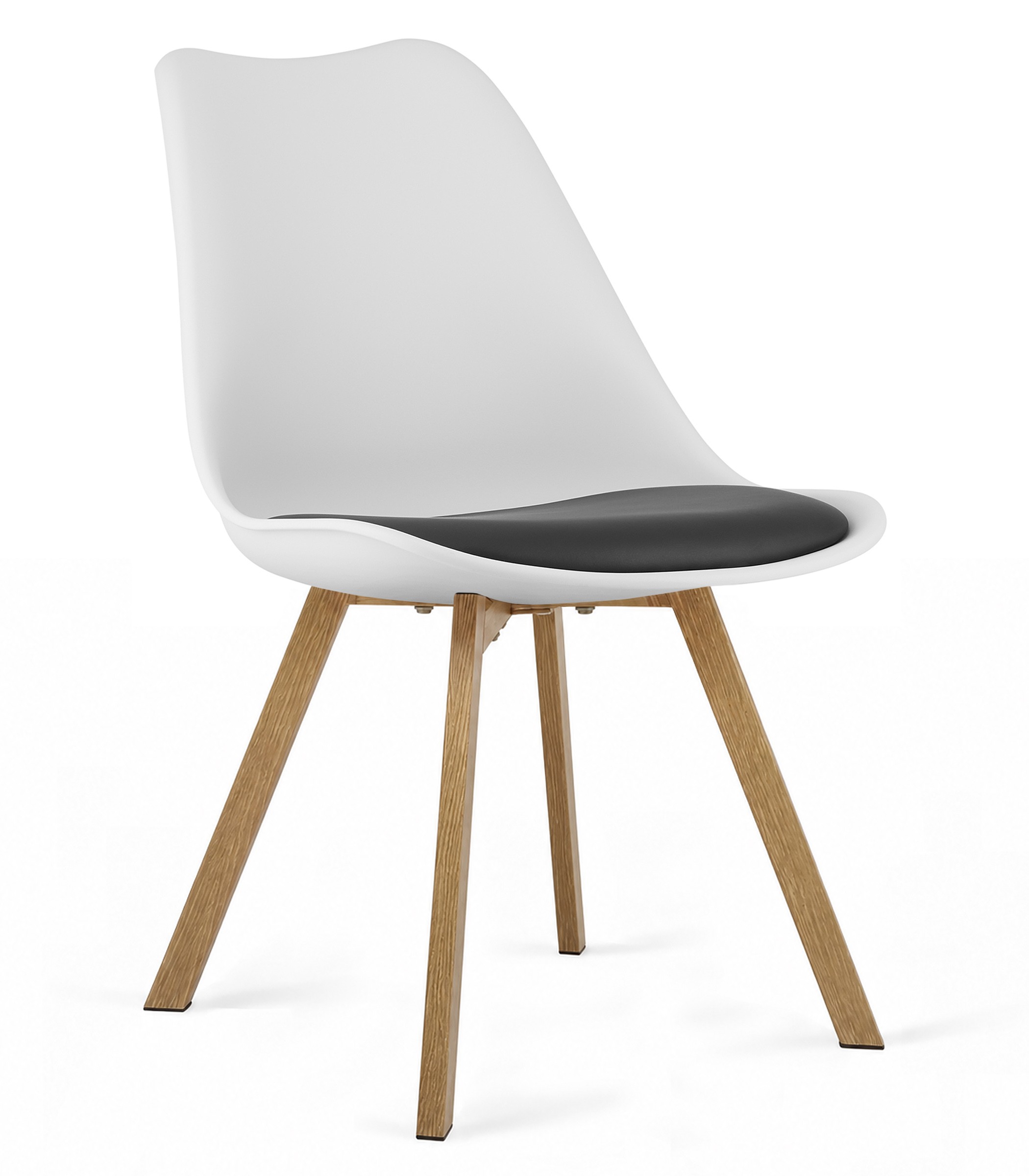 Kėdė su eko odos pagalvėle, balta–juoda, 87 × 49 × 57 cm