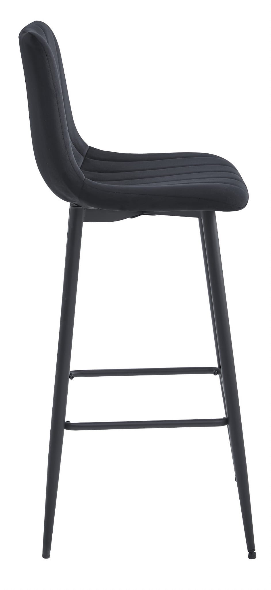 Baro kėdės aksominės, juodos, 104 cm, 3 vnt. 3
