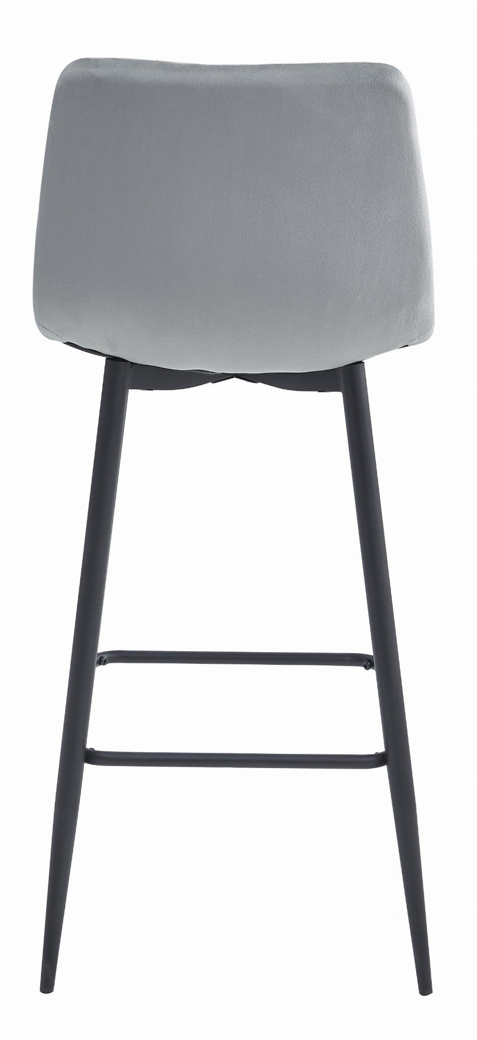 Baro kėdė su aksomine sėdyne, sidabriškai pilka, 104 cm 3