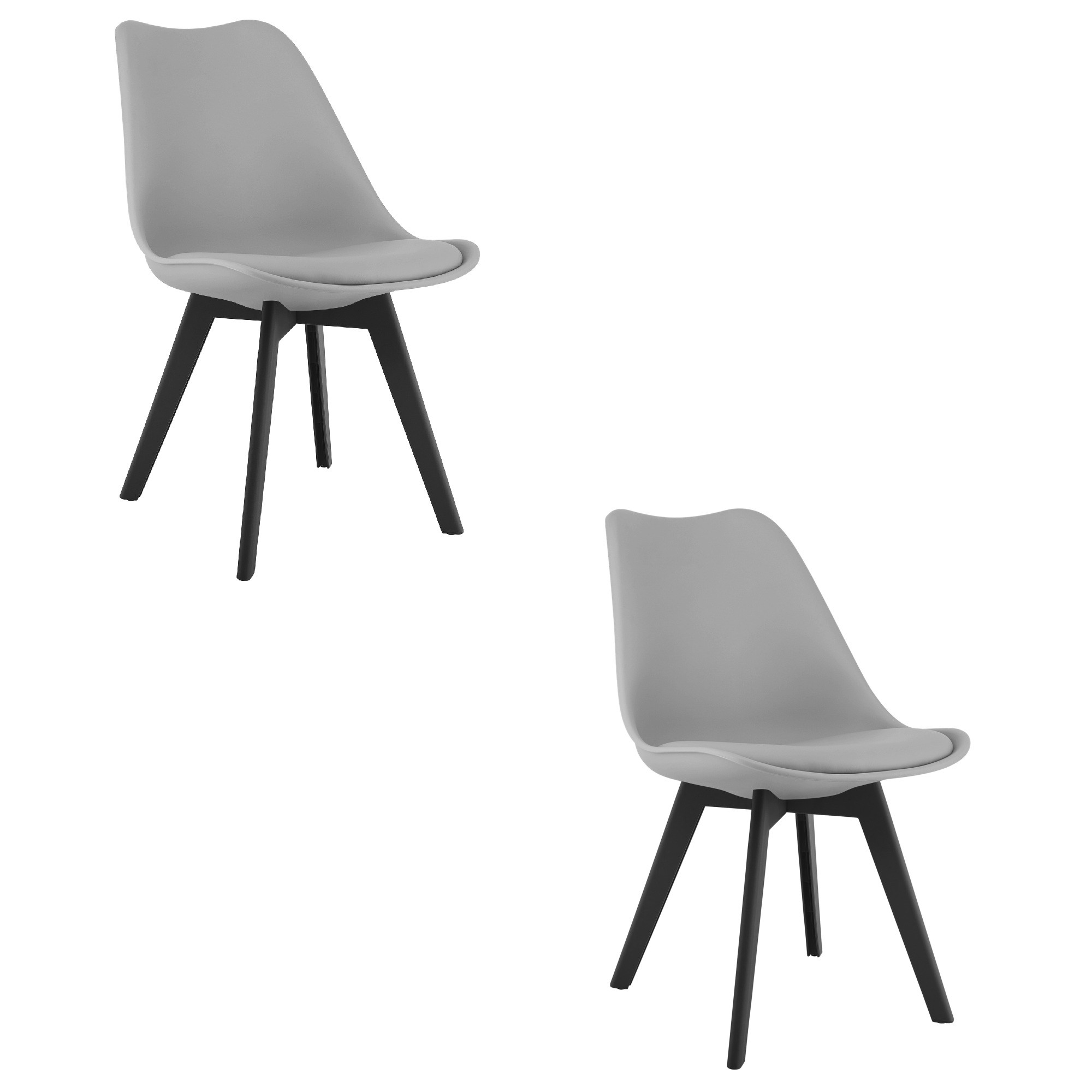 Kėdė MARK su eko odos pagalvėle, pilka, 82 cm, 2 vnt.
