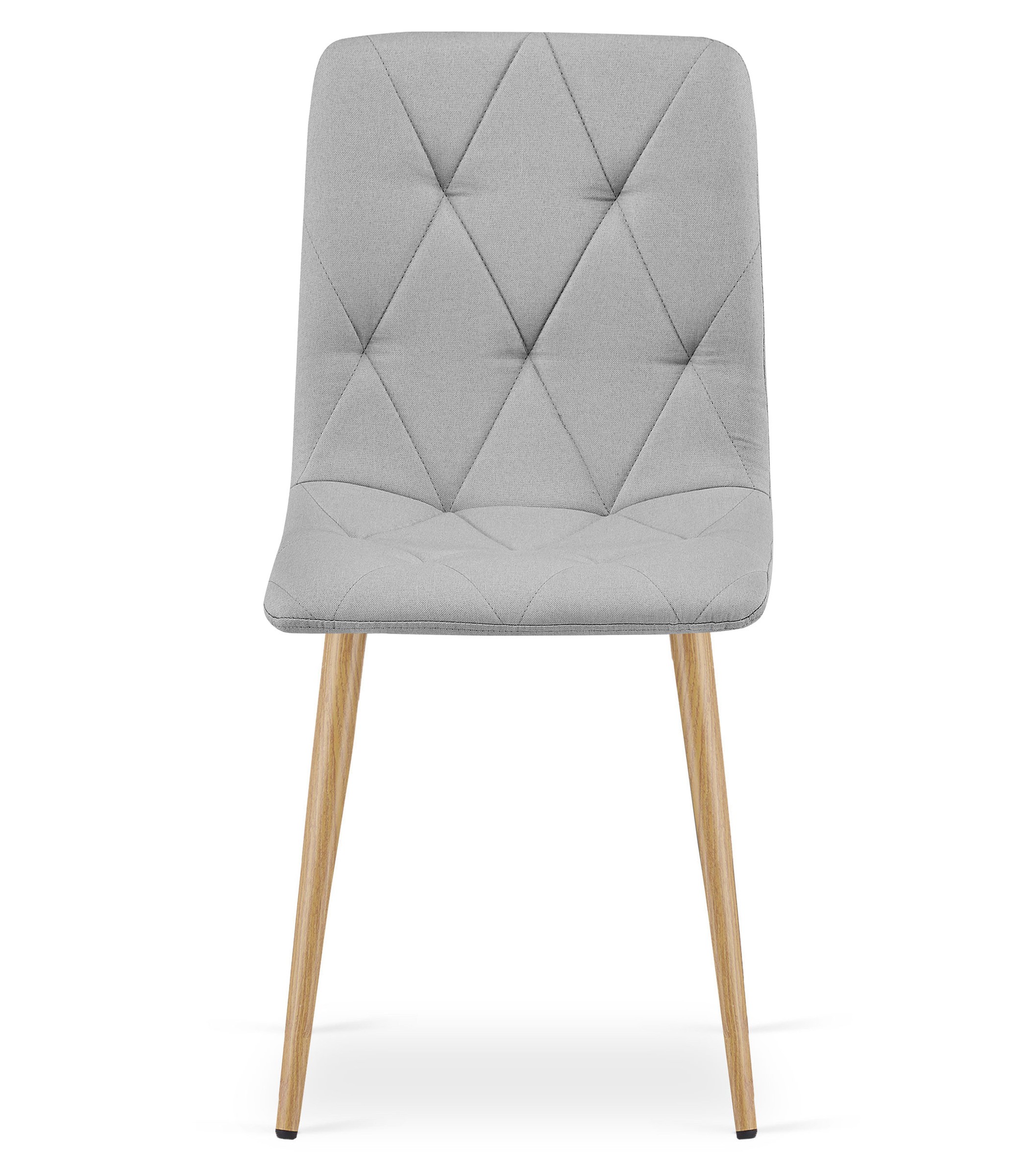 Kėdė su metalinėmis kojomis, šviesiai pilka, 87 × 44,5 × 54,5 cm, 2 vnt. 2