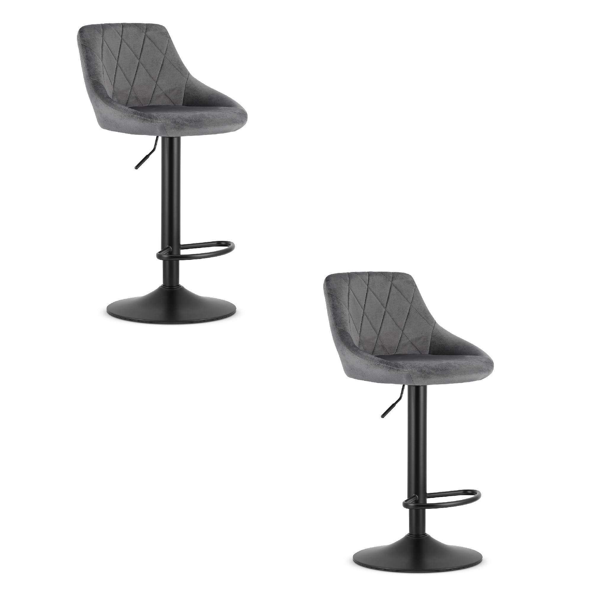 Baro kėdė, reguliuojamo aukščio, besisukanti, pilka, 85–105 cm, 2 vnt.