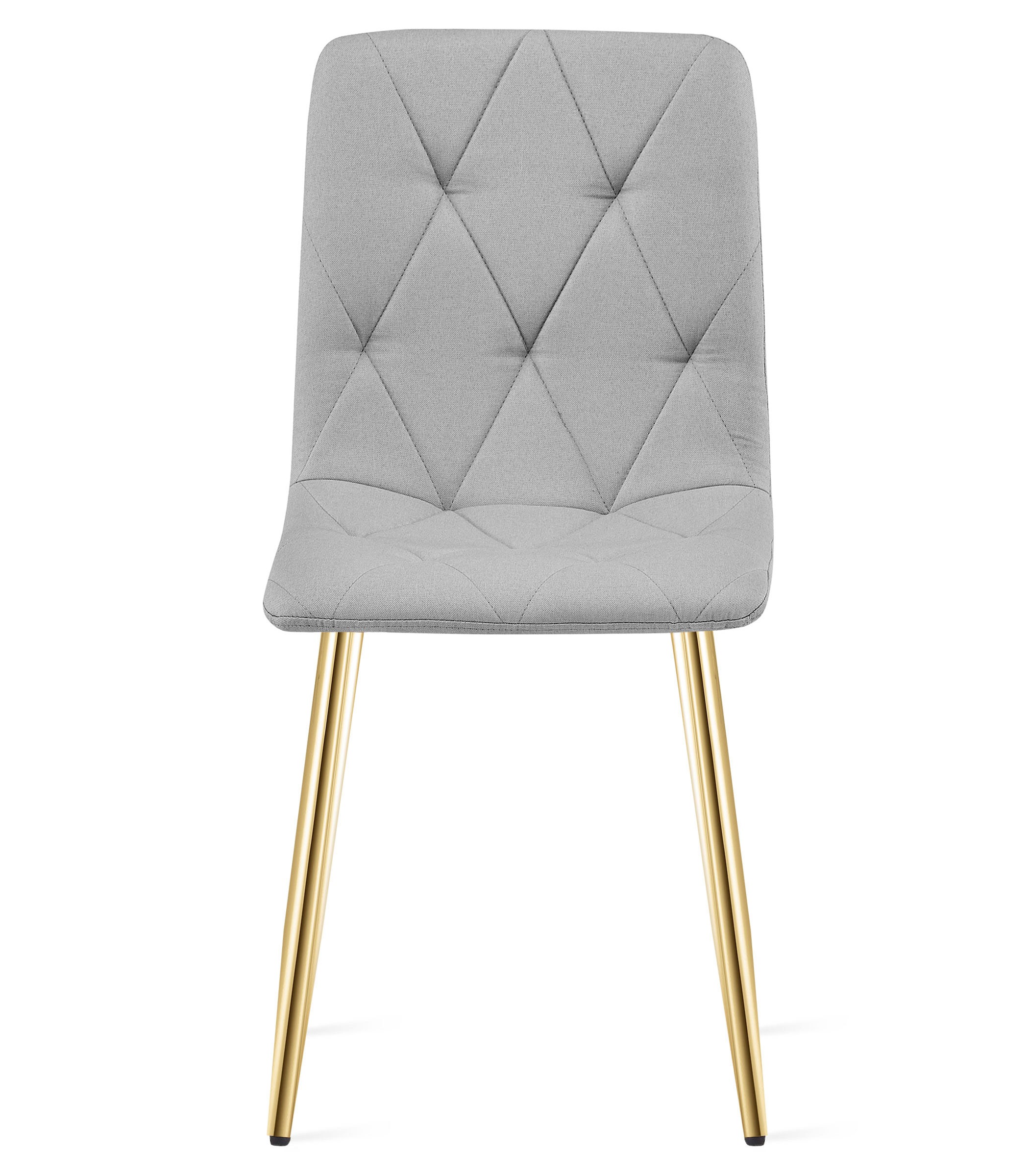 Kėdė su auksinėmis metalinėmis kojomis, šviesiai pilka, 87 × 44 × 54,5 cm, 2 vnt. 3