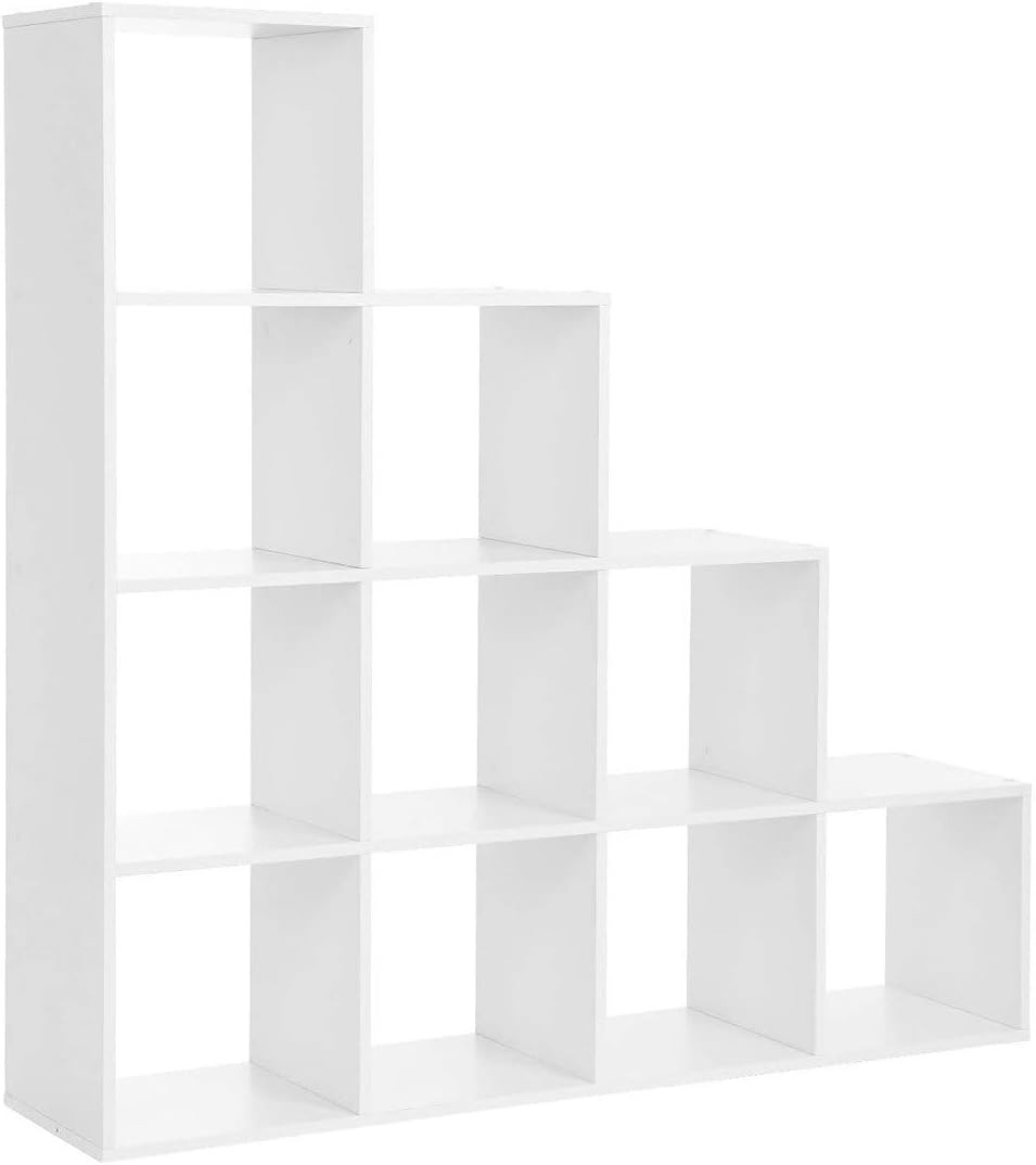 Laiptinis stelažas baltas, 129,5 × 29 × 129,5 cm