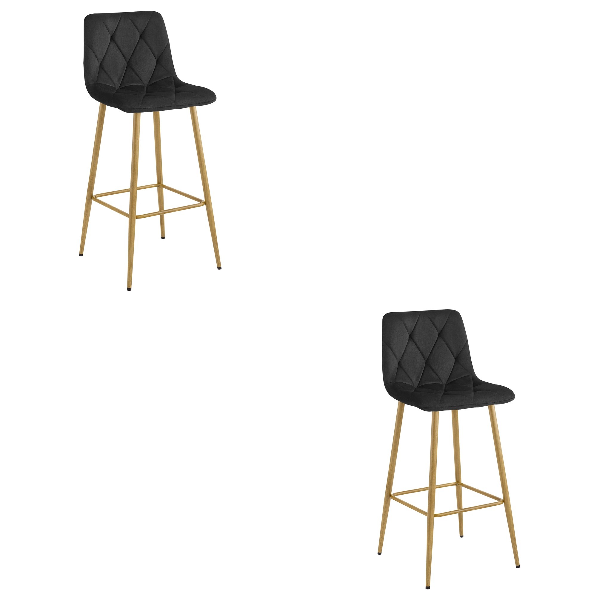 Bāra krēsls, melns, 102 × 43,5 × 49 cm, 2 gab.