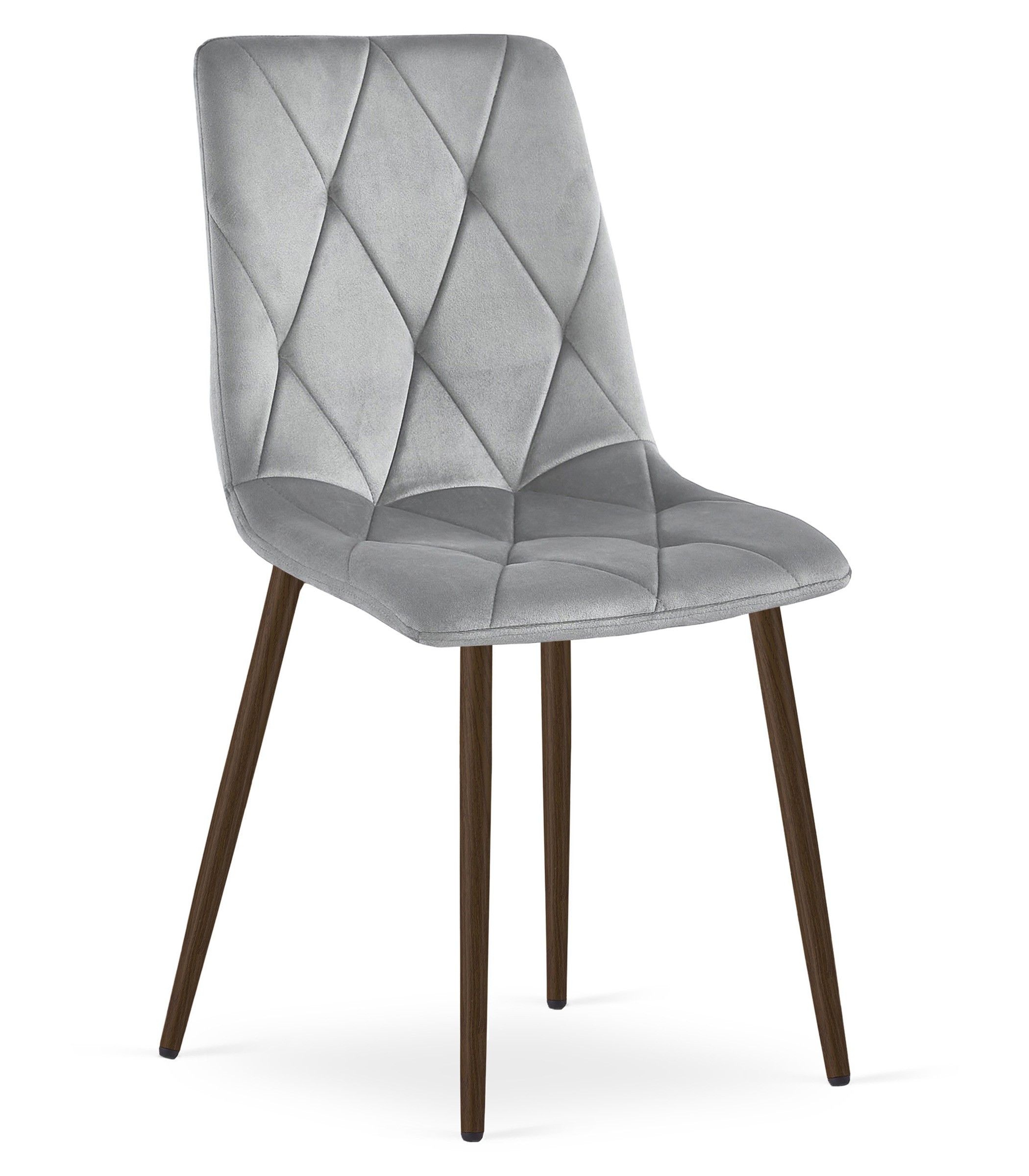 Kėdė su aksomine sėdyne ir metalinėmis kojomis, šviesiai pilka, 87 × 44 × 54,5 cm