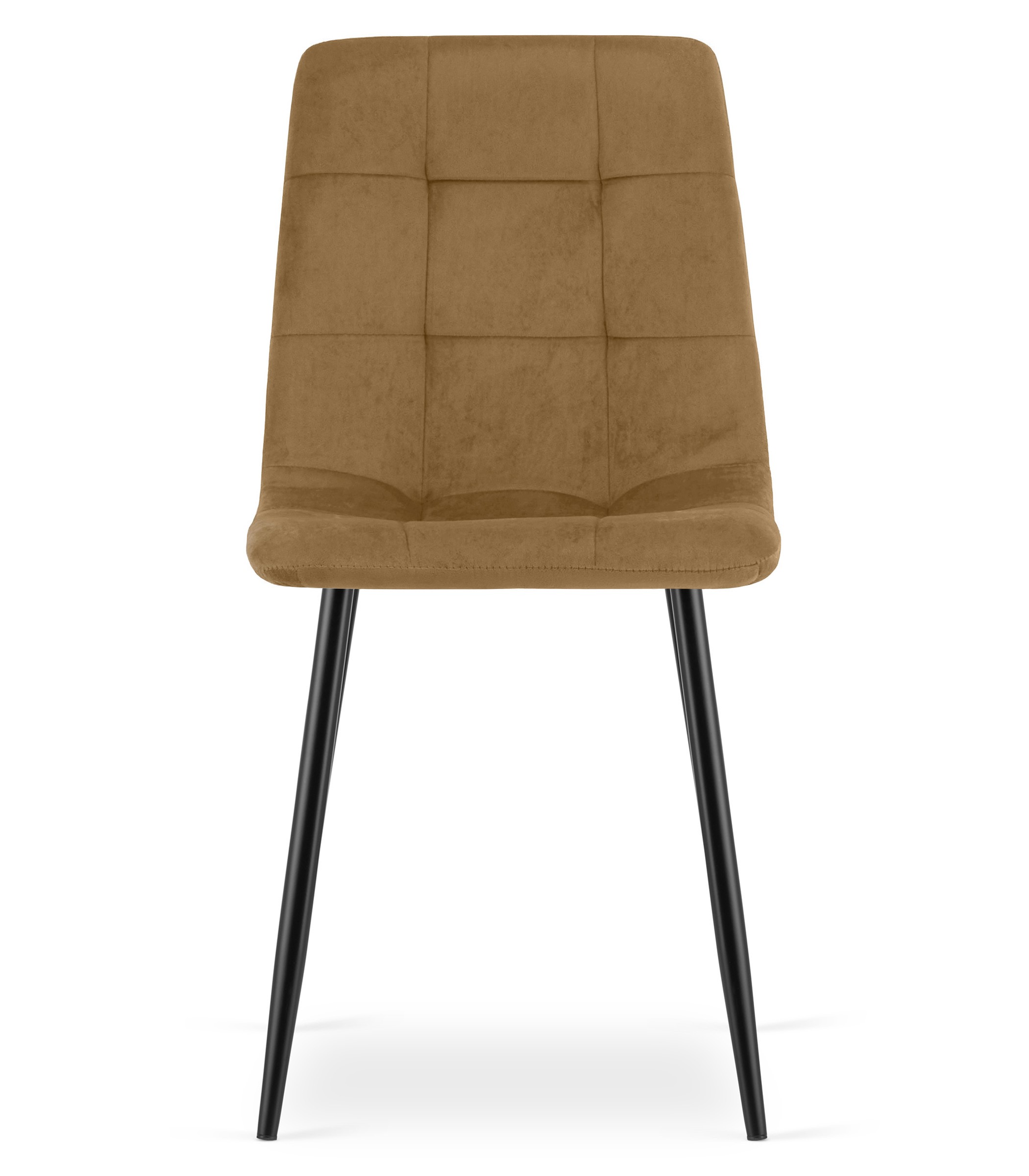Kėdė su veliūriniu apmušalu ir metalinėmis kojomis, ruda, 87 × 44,5 × 50,5 cm, 4 vnt. 2