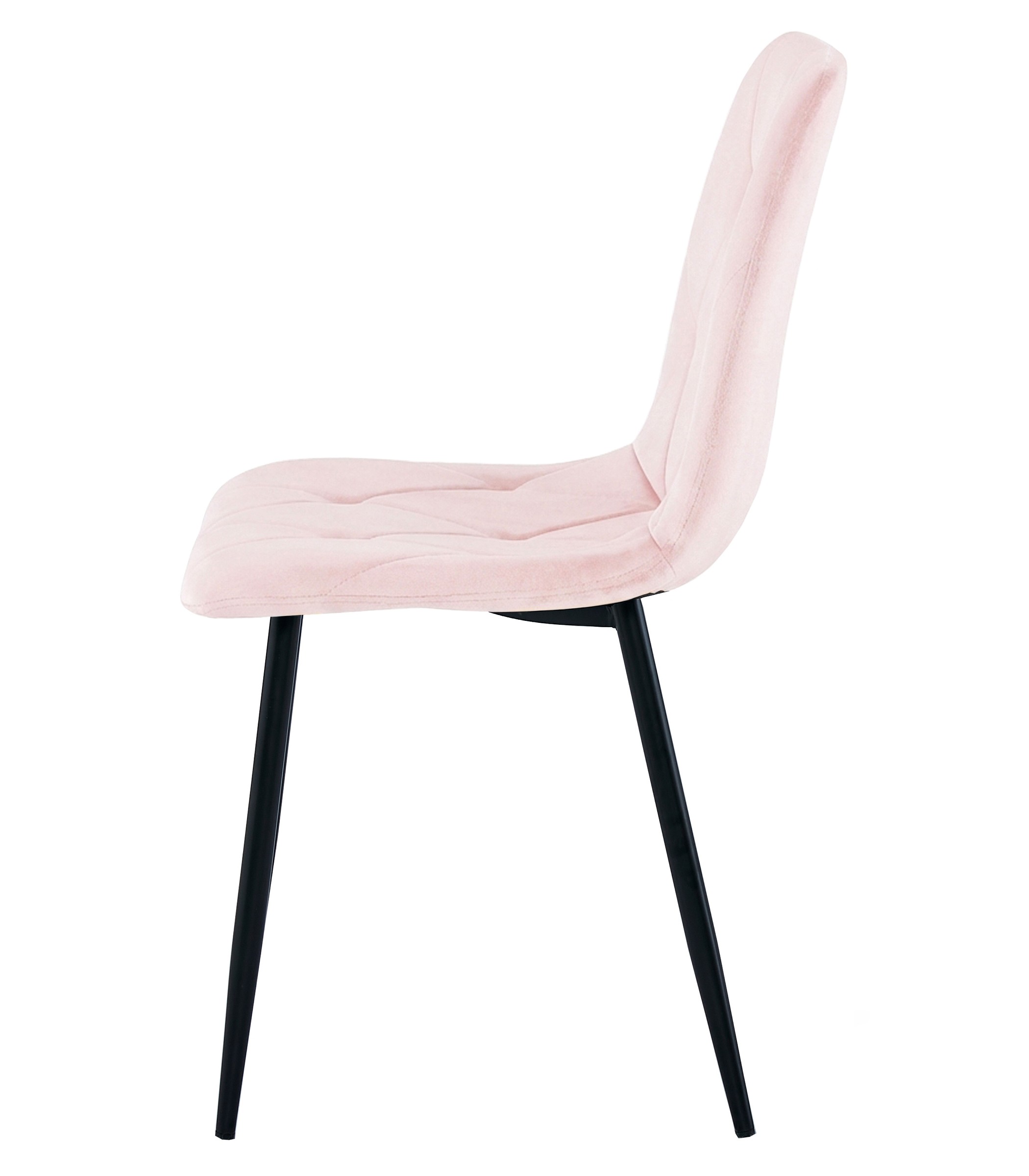 Kėdė su veliūriniu apmušalu, šviesiai rožinė, 44 × 54,5 × 88,5 cm, 3 vnt. 2