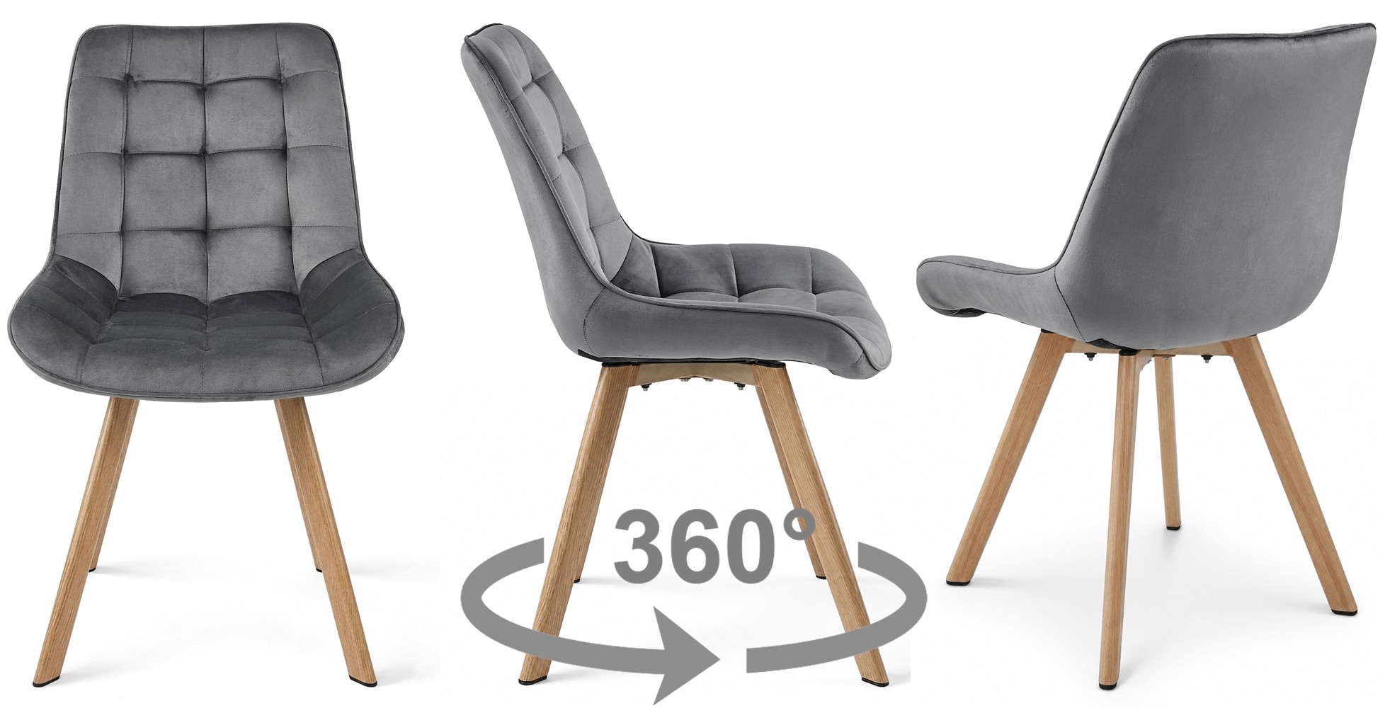 Biuro kėdė 360 su besisukančia sėdyne, tamsiai pilka, 86 × 53 × 59 cm, 3 vnt. 2