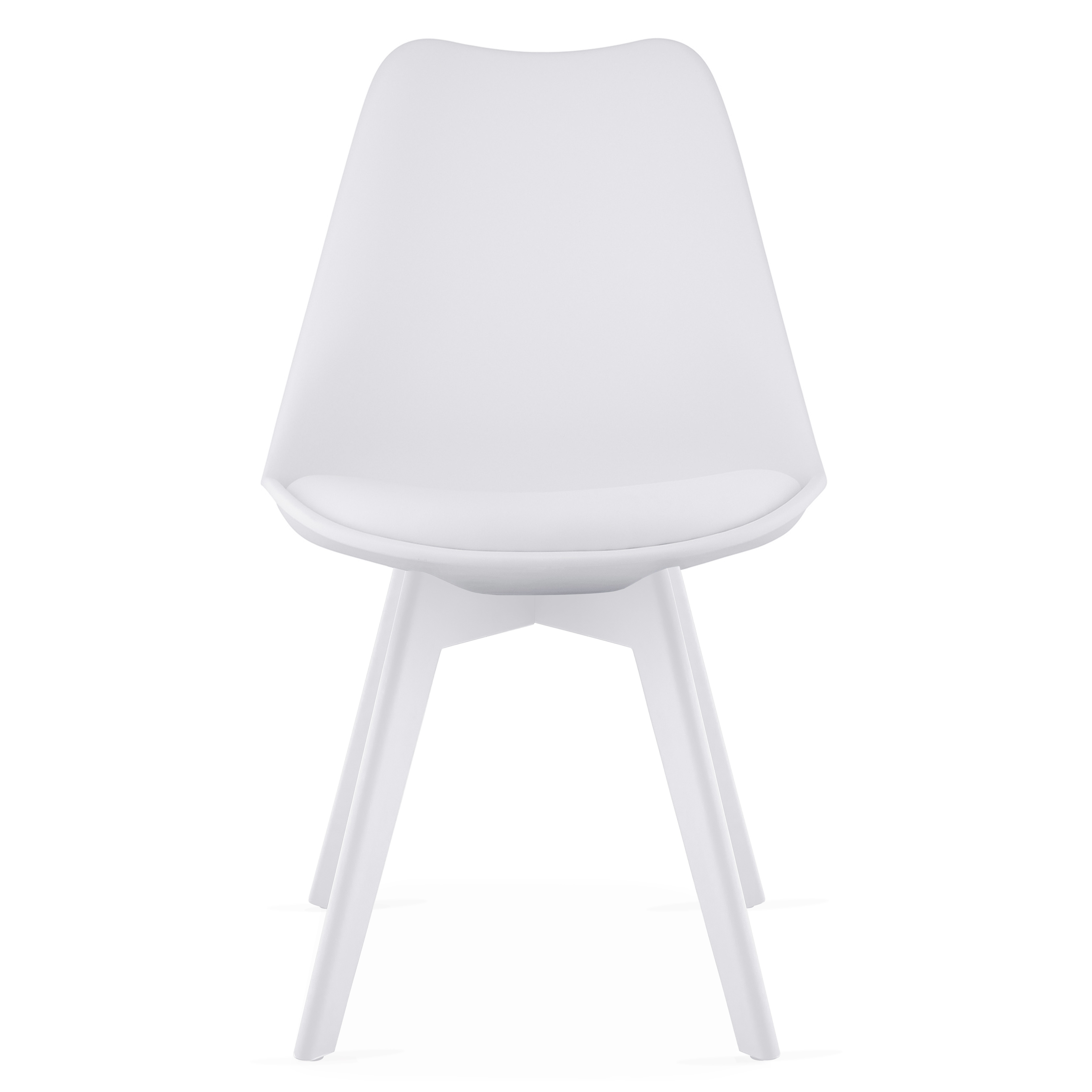 Kėdė MARK su eko odos pagalvėle, balta, 82 cm, 3 vnt. 2