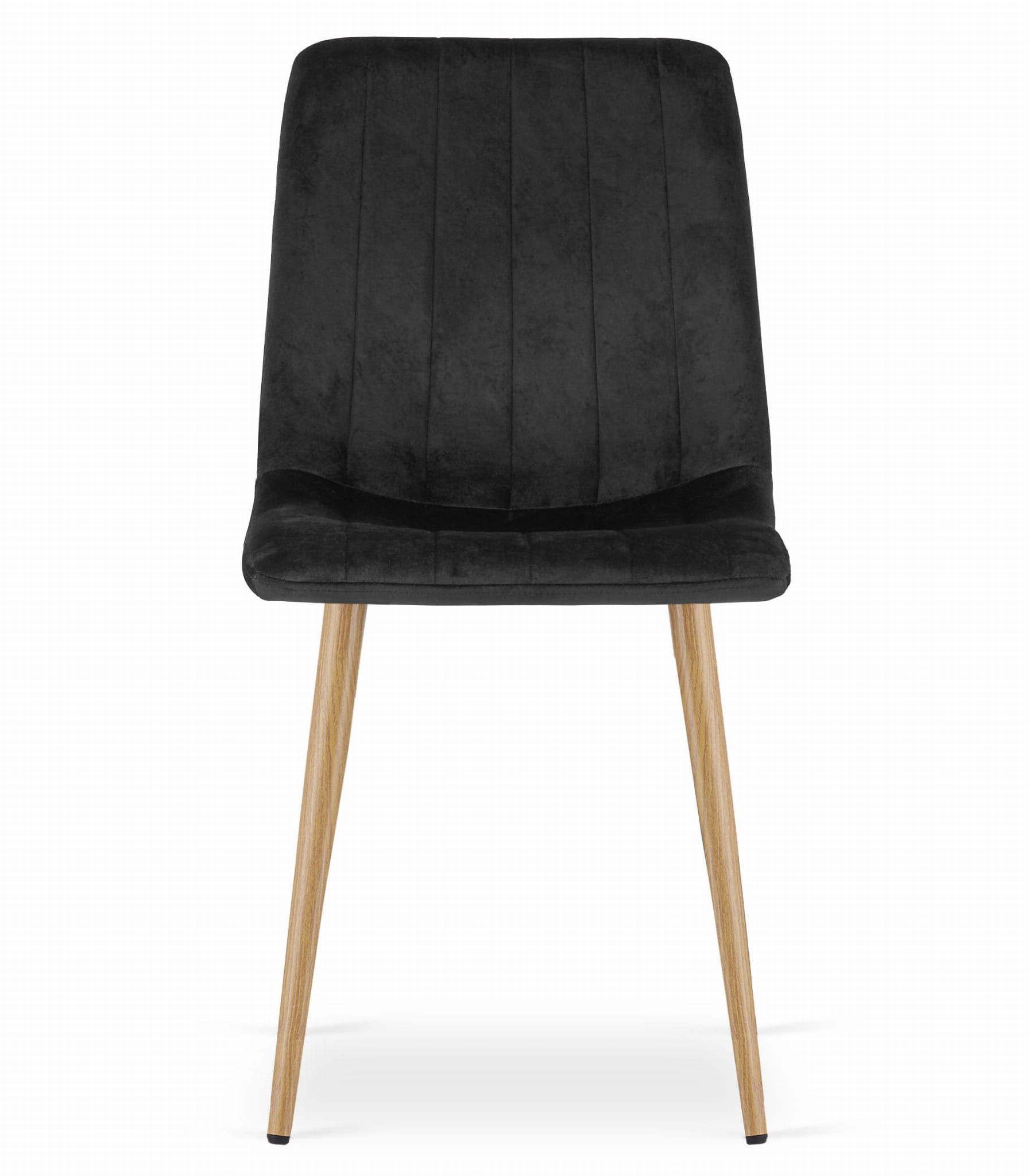 Kėdė LAVA su veliūrine sėdyne ir metalinėmis kojomis, juoda su medžio spalvos kojomis, 86 × 45 × 55 cm