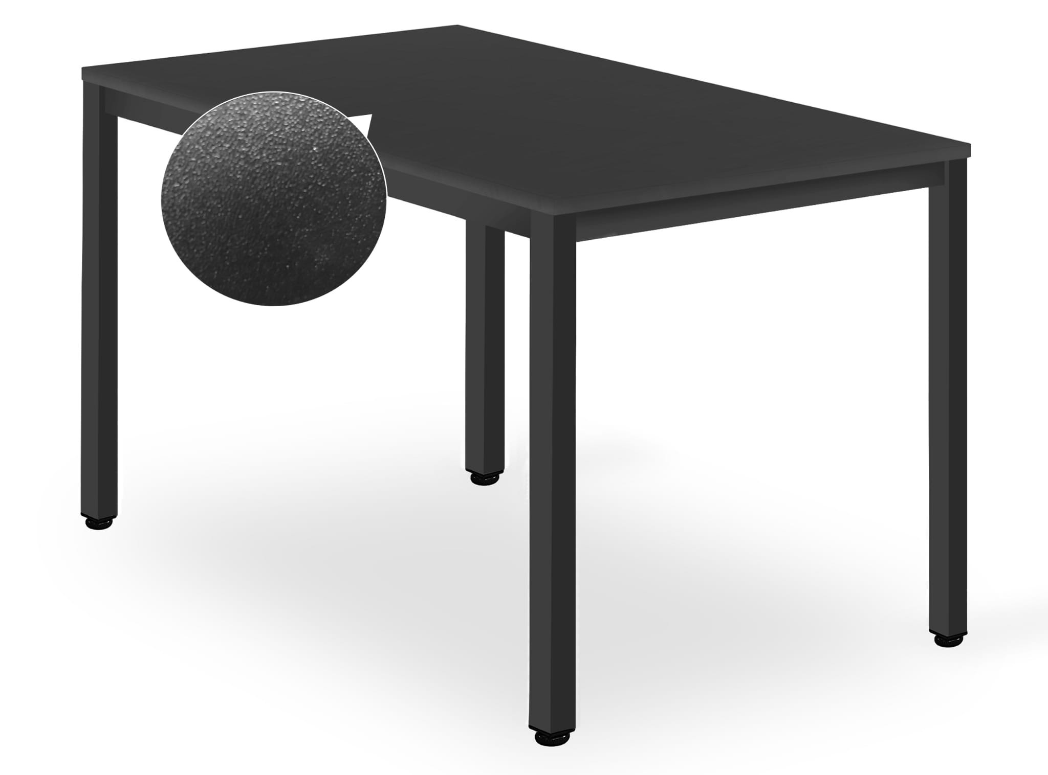 Stačiakampis stalas, juodas, 120 × 60 × 75 cm 3