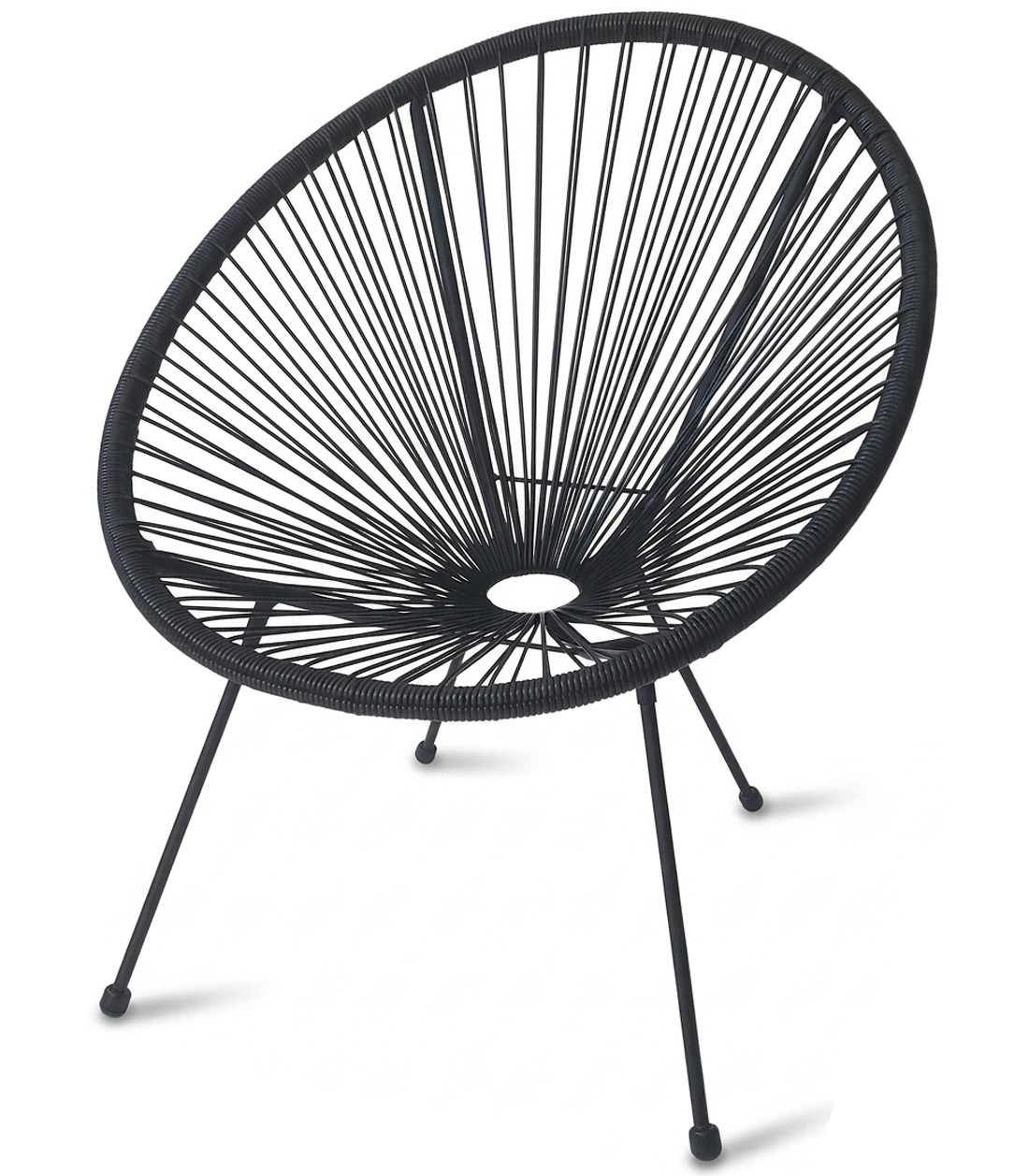 Lauko kėdė su technoratano sėdyne, juoda, 84 × 71 × 75 cm 3
