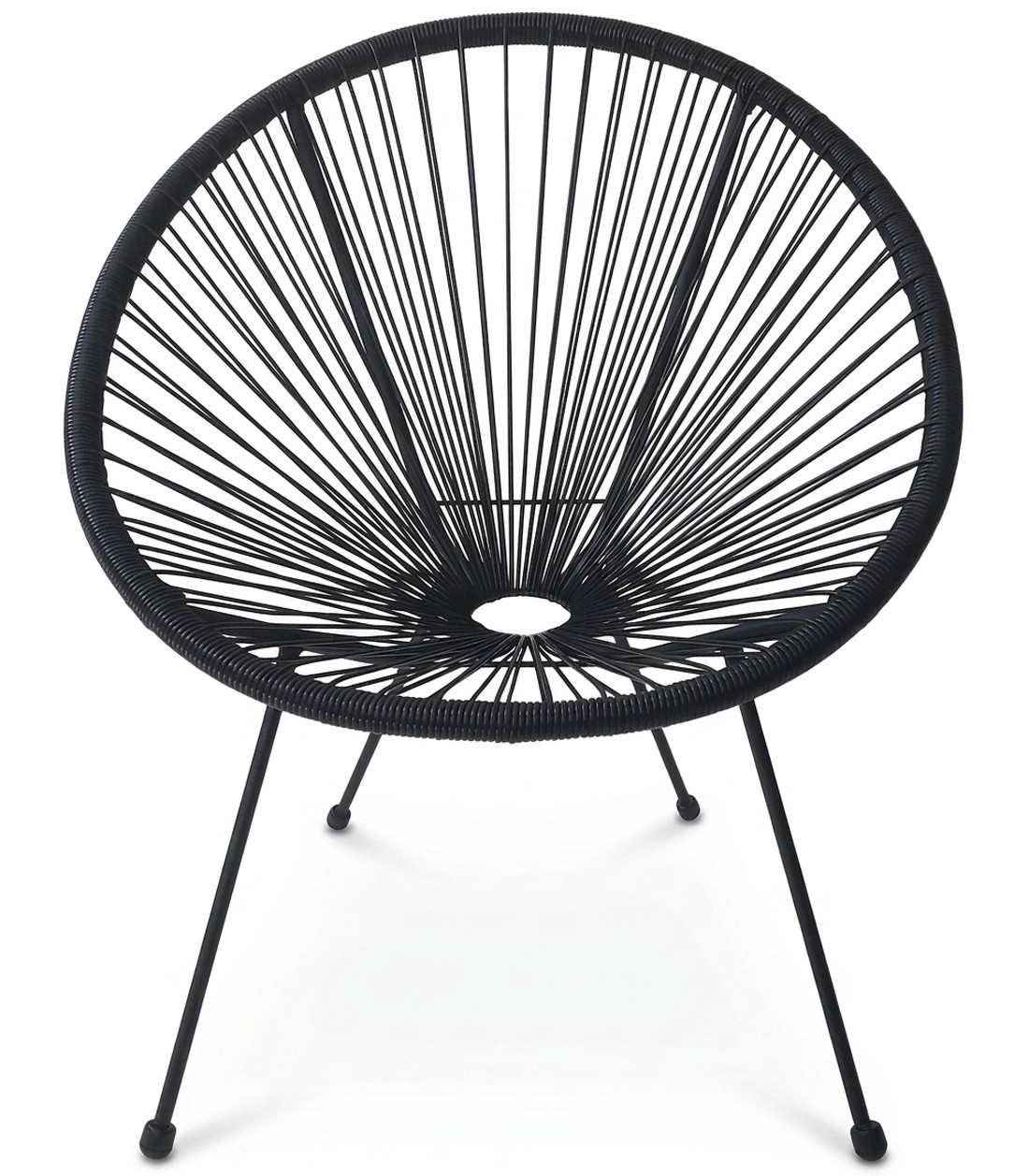 Lauko kėdė su technoratano sėdyne, juoda, 84 × 71 × 75 cm 2