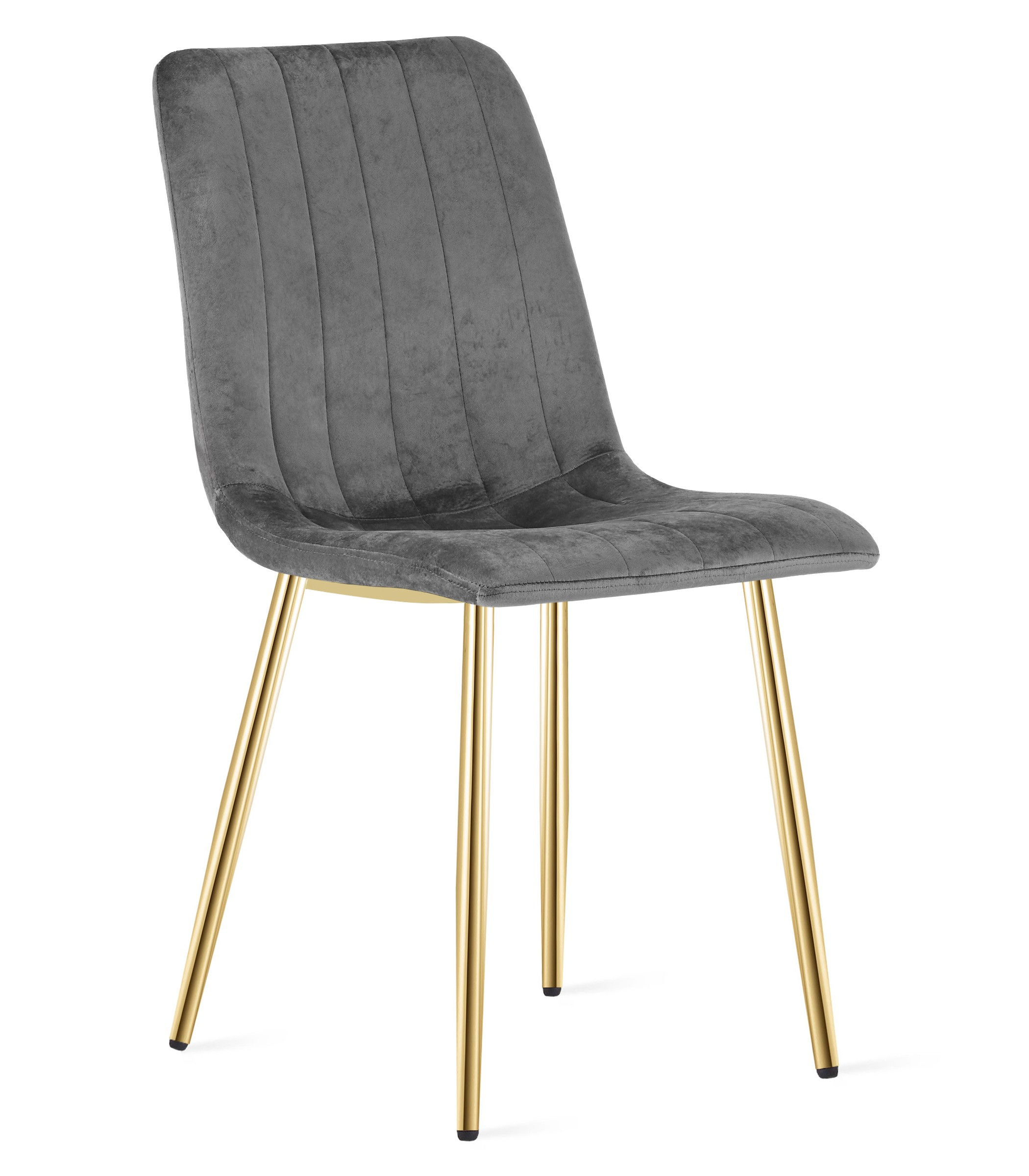 Kėdė su veliūriniu apmušalu ir metalinėmis kojomis, tamsiai pilka, 86 cm, 3 vnt.