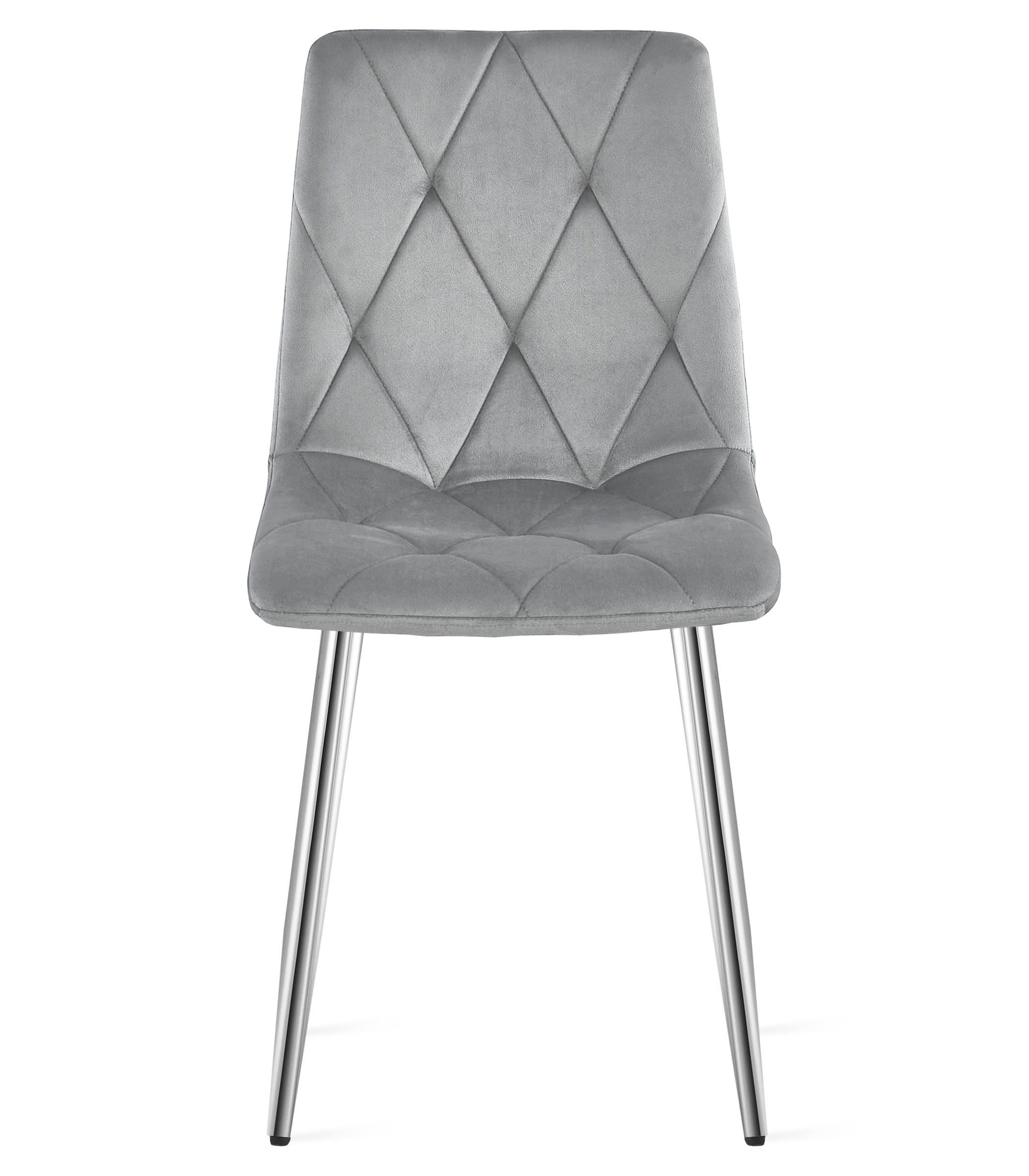 Kėdė LIBRA su veliūriniu sėdimu paviršiumi, chromuotos metalinės kojos, šviesiai pilka, 87 cm, 4 vnt. 3