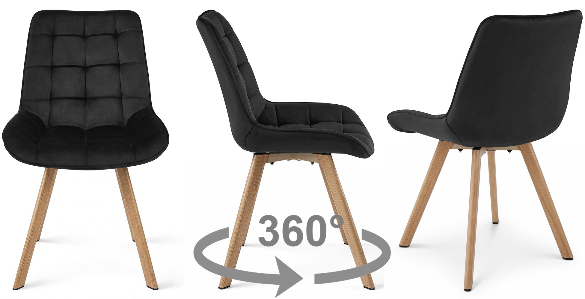 Kėdė  360 su besisukančia sėdyne, juoda, 86 × 53 × 59 cm, 2 vnt. 2