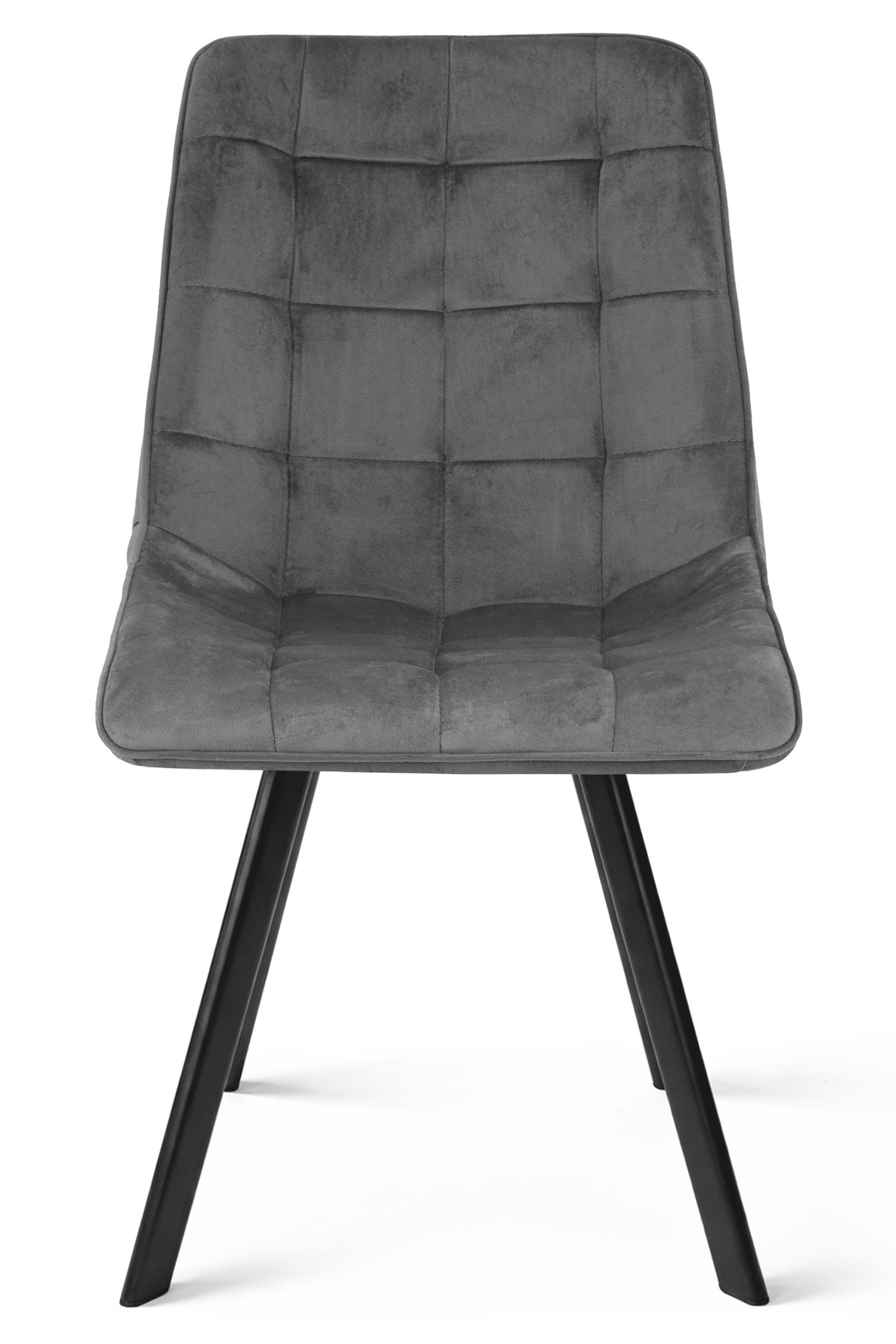 Kėdė su juodomis metalinėmis kojomis, tamsiai pilka, 49 × 60 × 87 cm, 2 vnt. 3