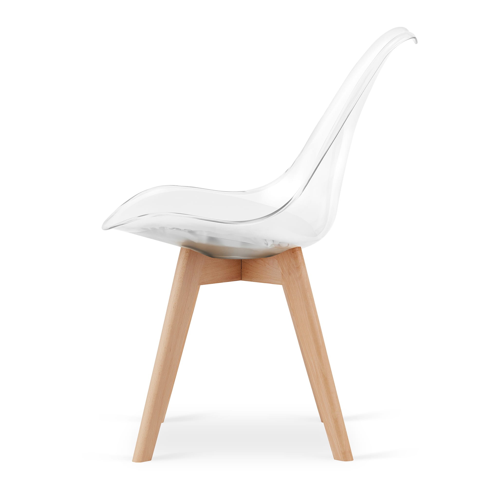 Kėdė MARK, skaidri su balta pagalvėle, 82 cm
