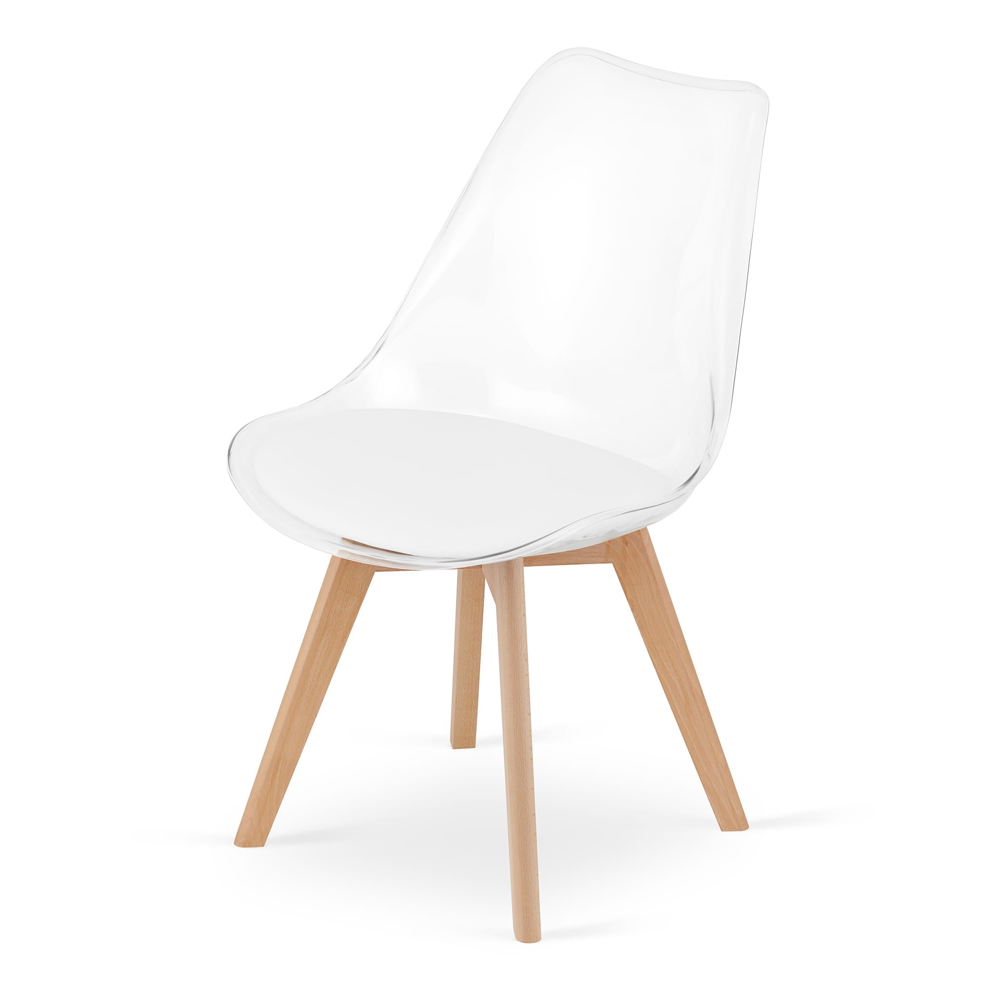 Kėdė MARK, skaidri su balta pagalvėle, 82 cm 3