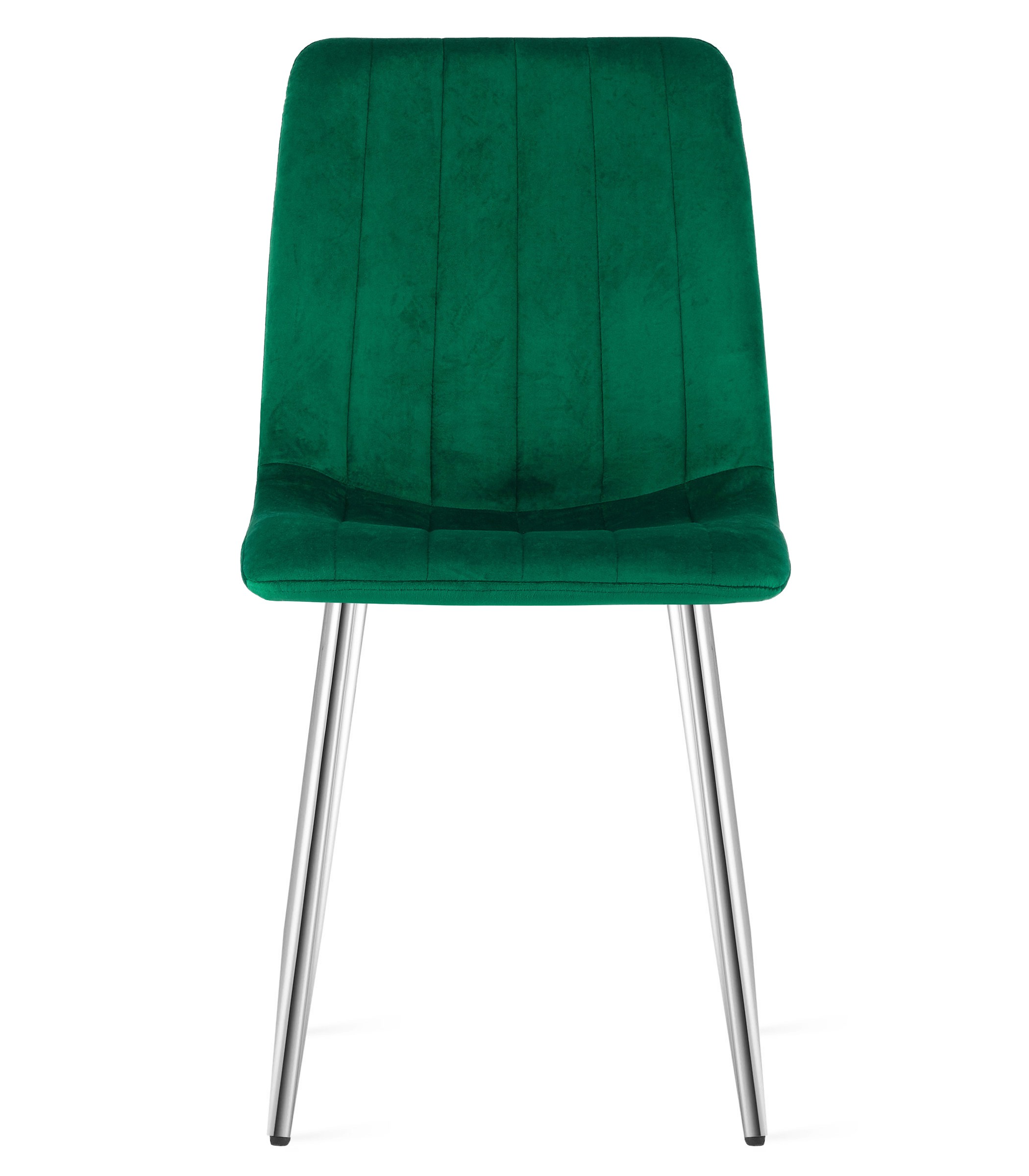 Kėdė su veliūriniu apmušalu ir chromuotomis kojomis, žalia, 86 cm, 4 vnt. 3