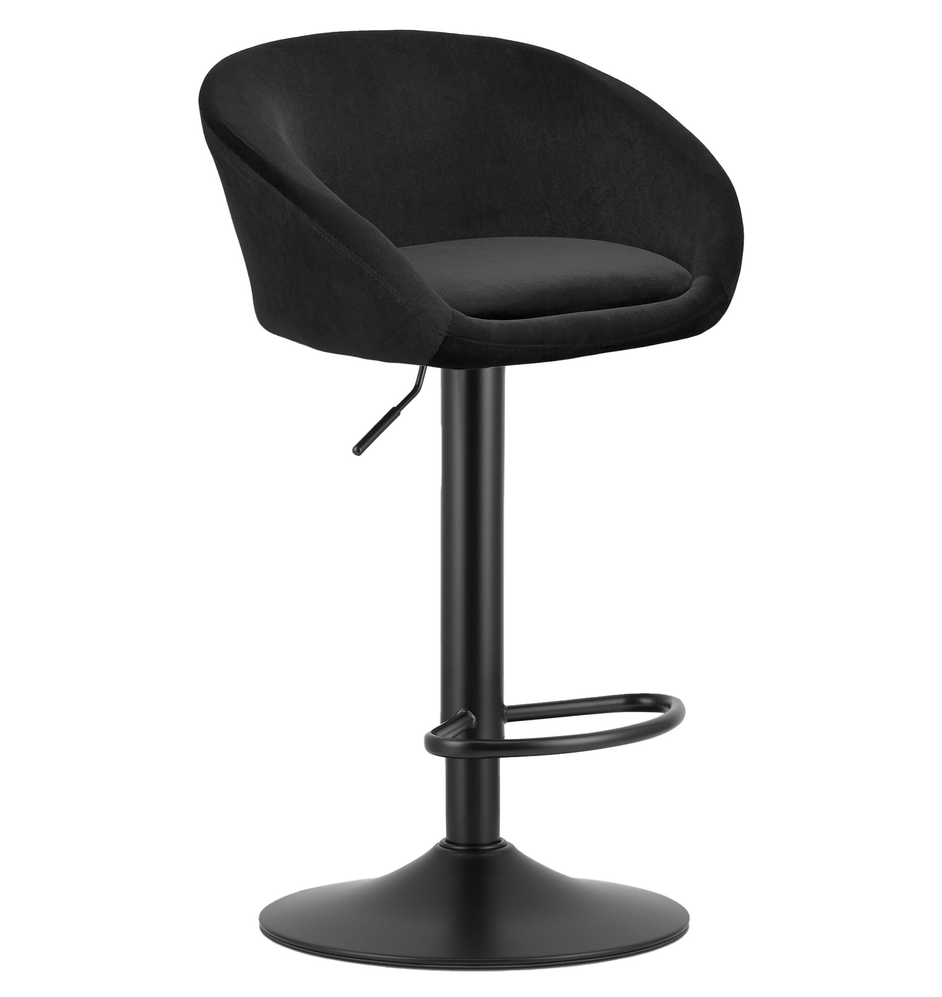 Baro kėdės su reguliuojamu aukščiu ir pasukama sėdyne, juodos, 81–103 cm, 2 vnt.