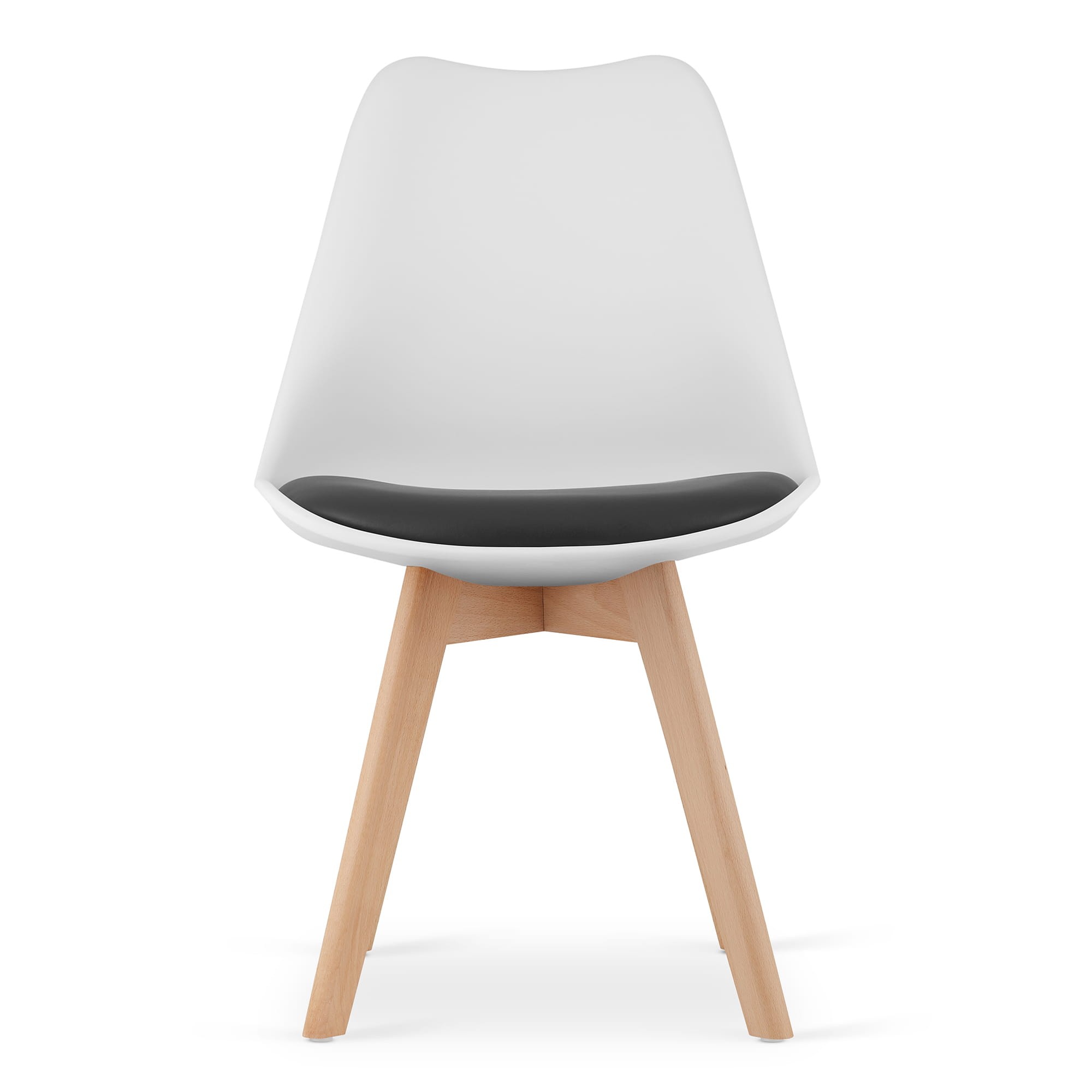 Kėdė MARK su dirbtinės odos pagalvėle, balta ir juoda, 82 × 49 cm, 3 vnt. 2