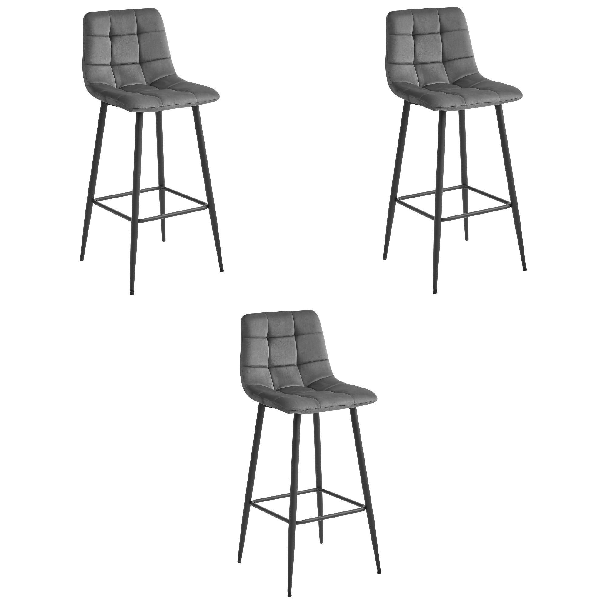 Baro kėdės su aksominėmis sėdynėmis, 104 cm, 3 vnt.