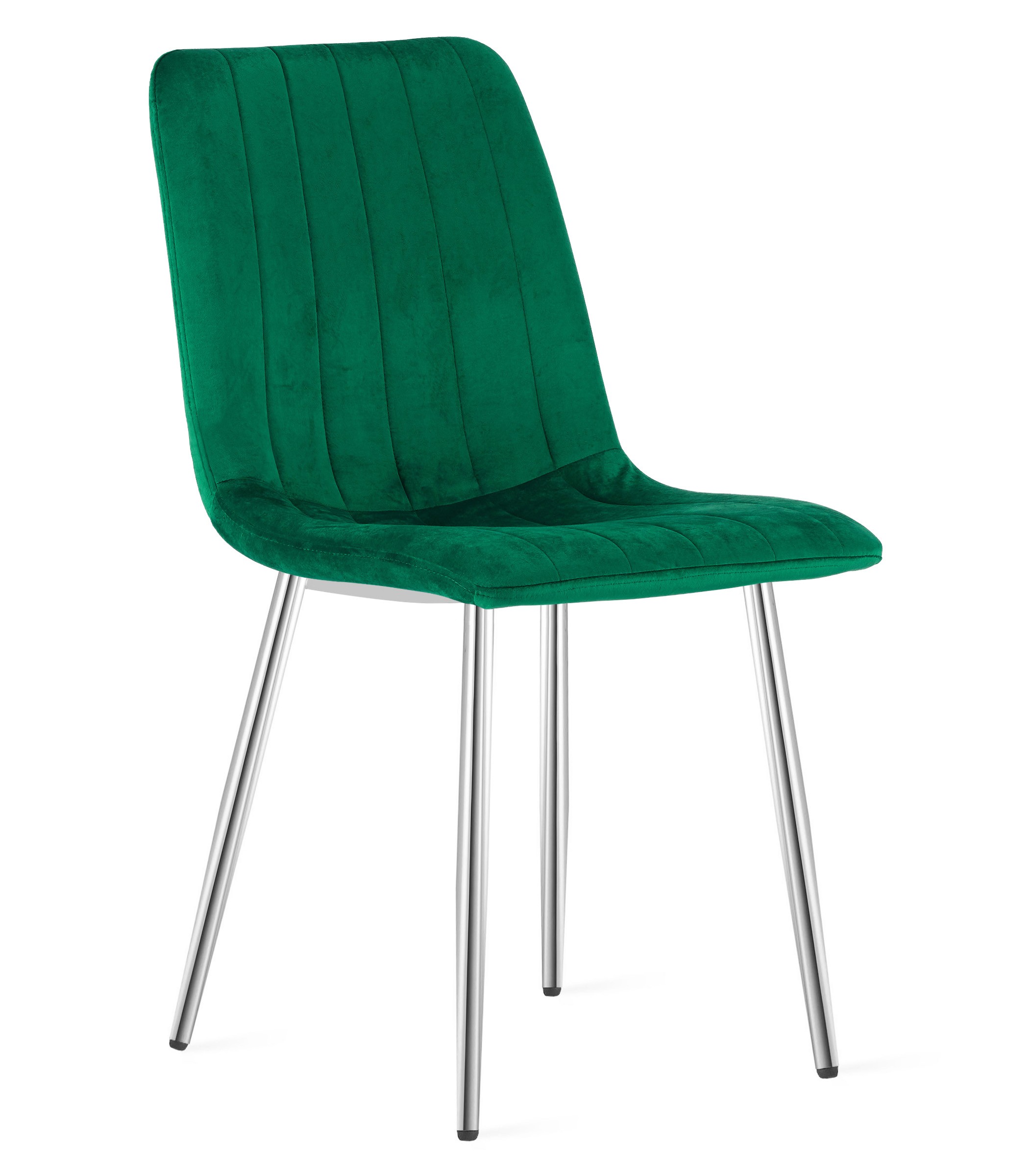 Kėdė veliūrinė su chromuotomis kojomis, žalia, 86 cm