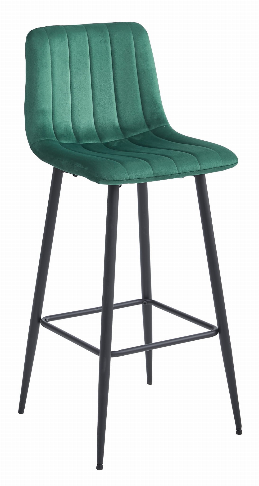 Baro kėdė su aksomine sėdyne ir plieninėmis kojomis, tamsiai žalia, 104 cm, 2 vnt.
