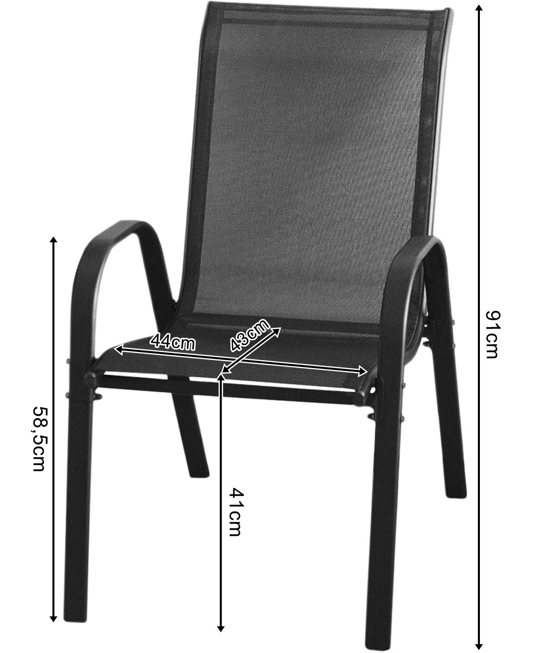 Lauko baldų komplektas su apvaliu stalu ir 2 kėdėmis, juodas, Ø 60 cm 2