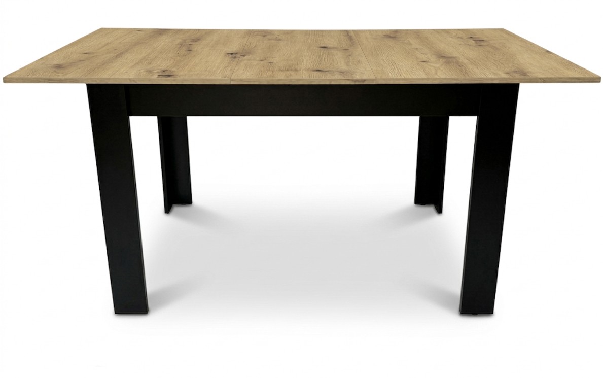 Išskleidžiamas stalas su po stalu laikoma įdėklu, ąžuolo artisan ir juodos spalvos, 120–160 × 80 cm 3