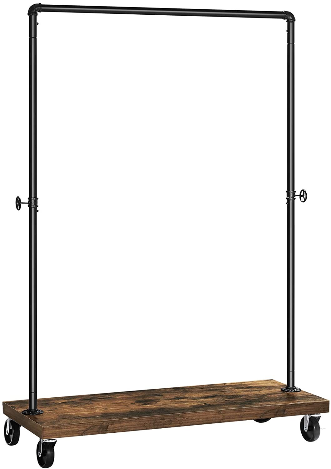 Drabužių kabykla su ratukais ir lentyna, ruda ir juoda, 103,5 × 40 × 162 cm