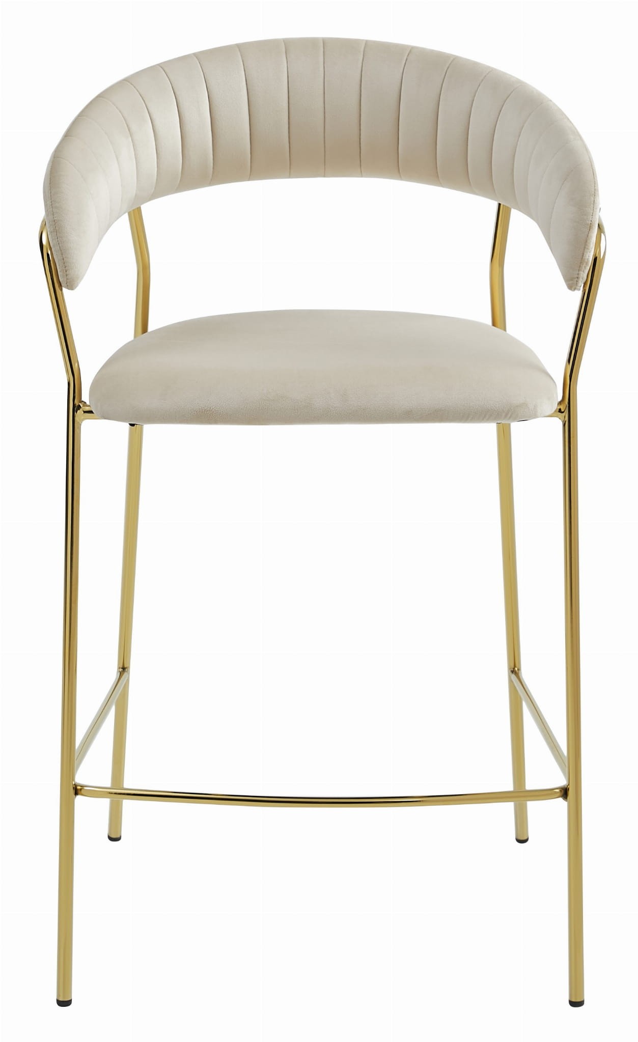 Baro kėdės su auksinės spalvos kojomis, smėlio spalvos, 94 cm, 2 vnt. 3
