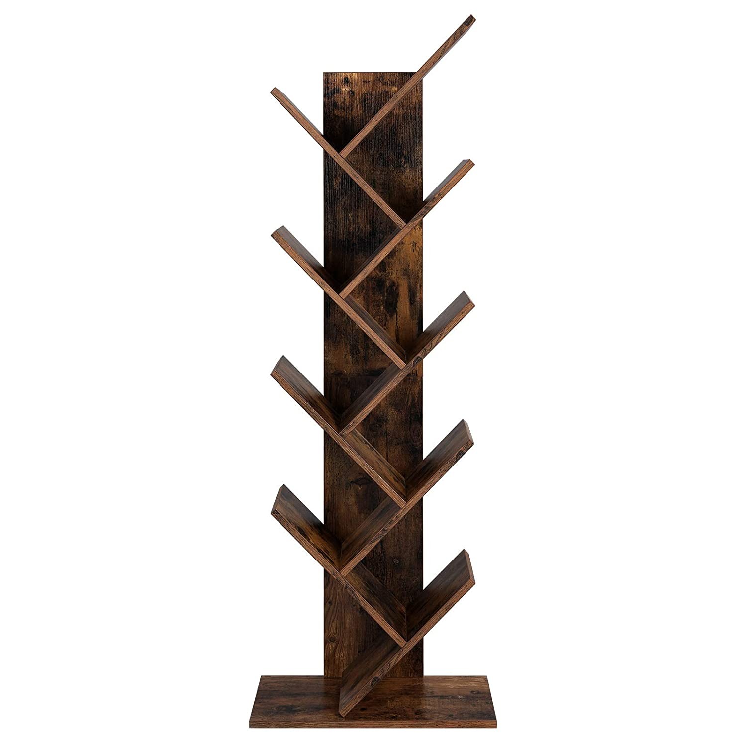 Atvira medžio formos lentyna, ruda, 50 x 25 x 141,5 cm