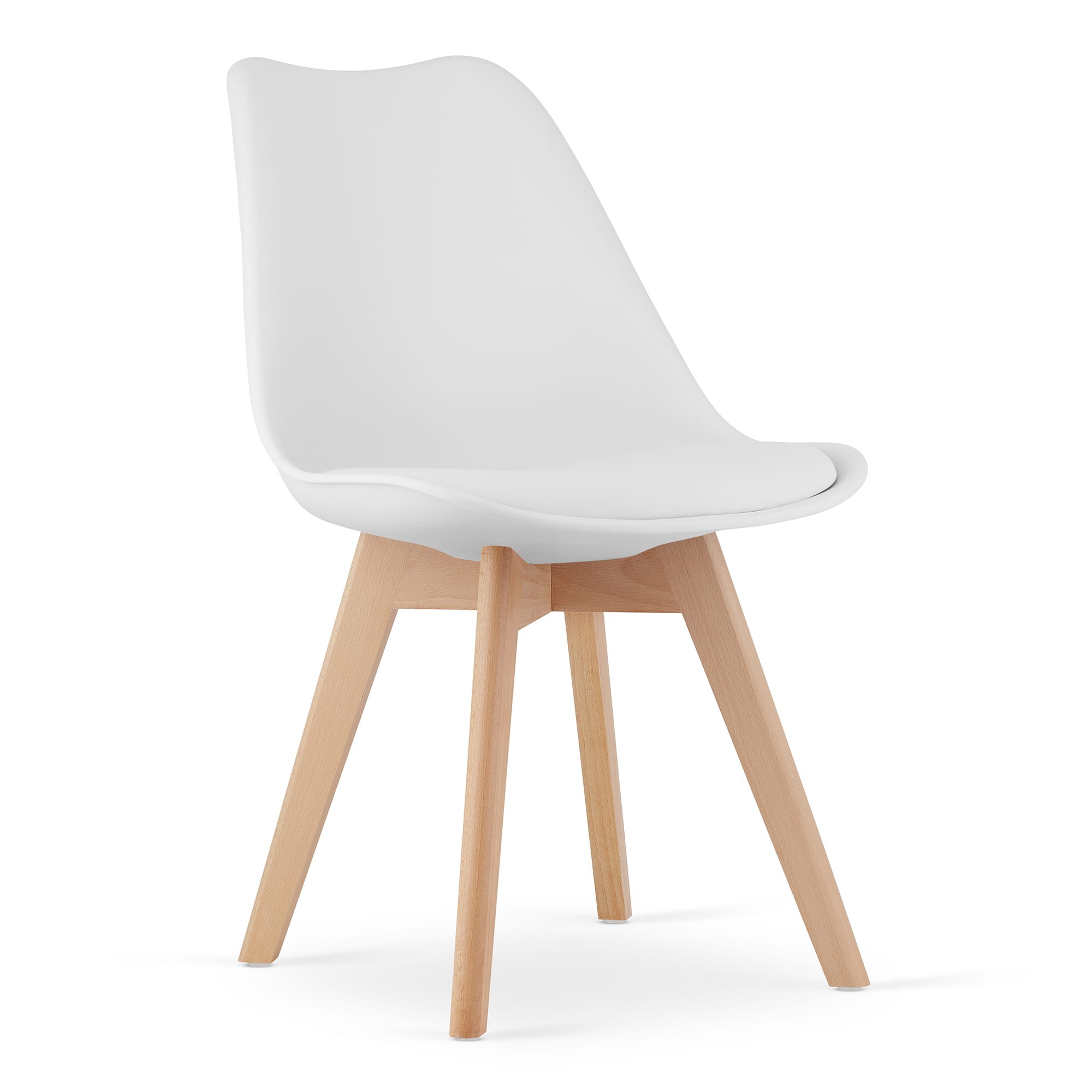 Kėdė MARK su buko medienos kojomis, balta, 82 × 49 cm, 3 vnt.