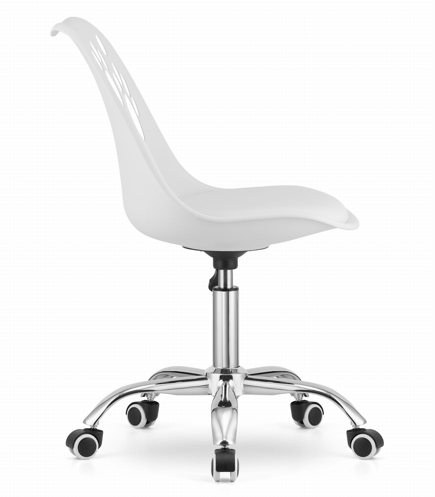 Biuro kėdė pasukama, reguliuojamo aukščio, balta, 94 cm 3
