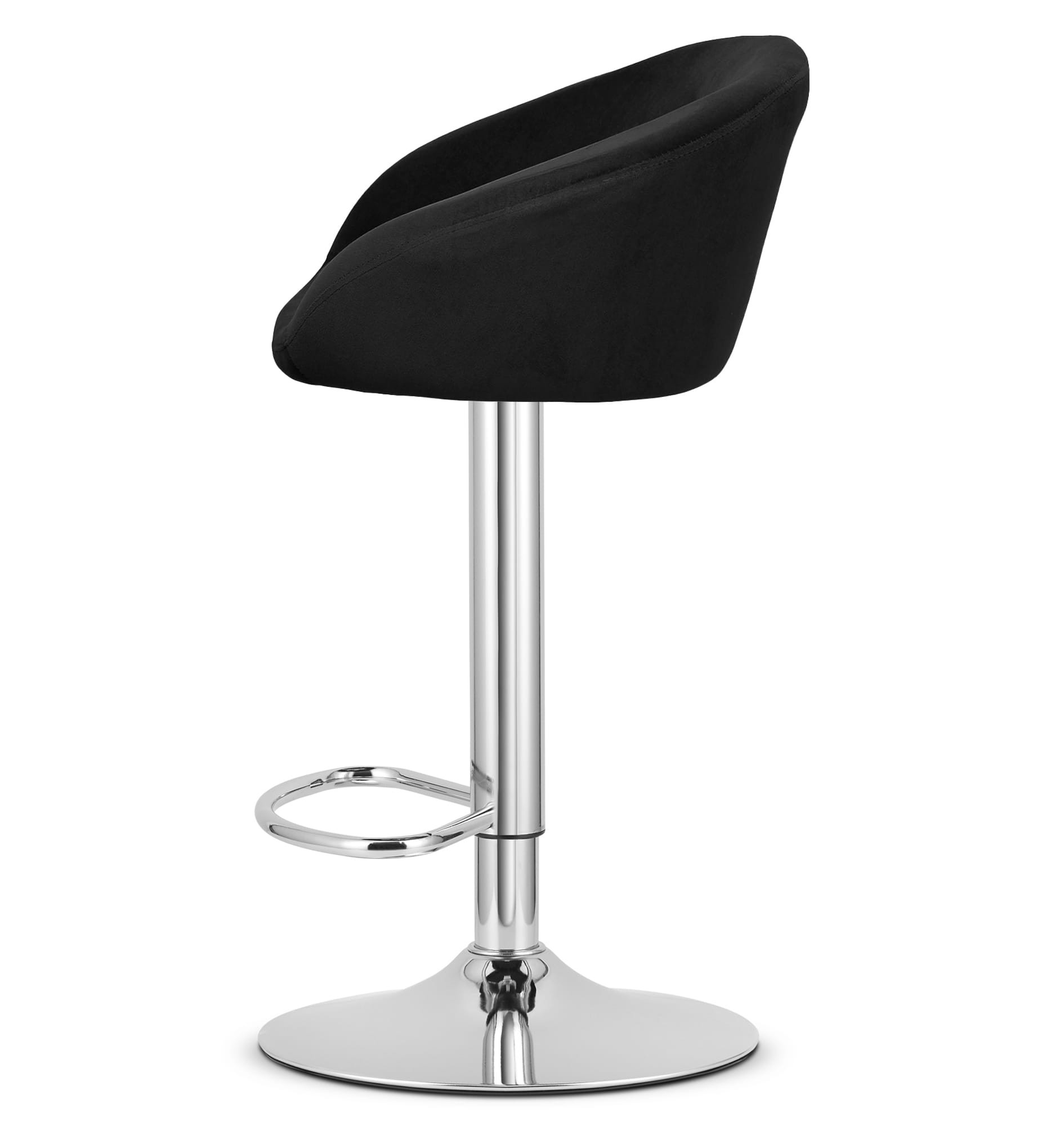 Baro kėdė su reguliuojamo aukščio veliūrine sėdyne, juoda, 81–103 cm 3