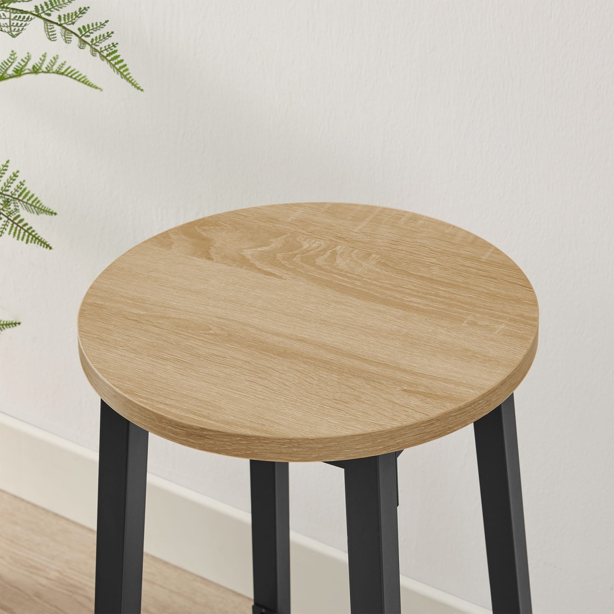 Apvalios baro kėdės su atrama kojoms, 2 vnt., 65 cm