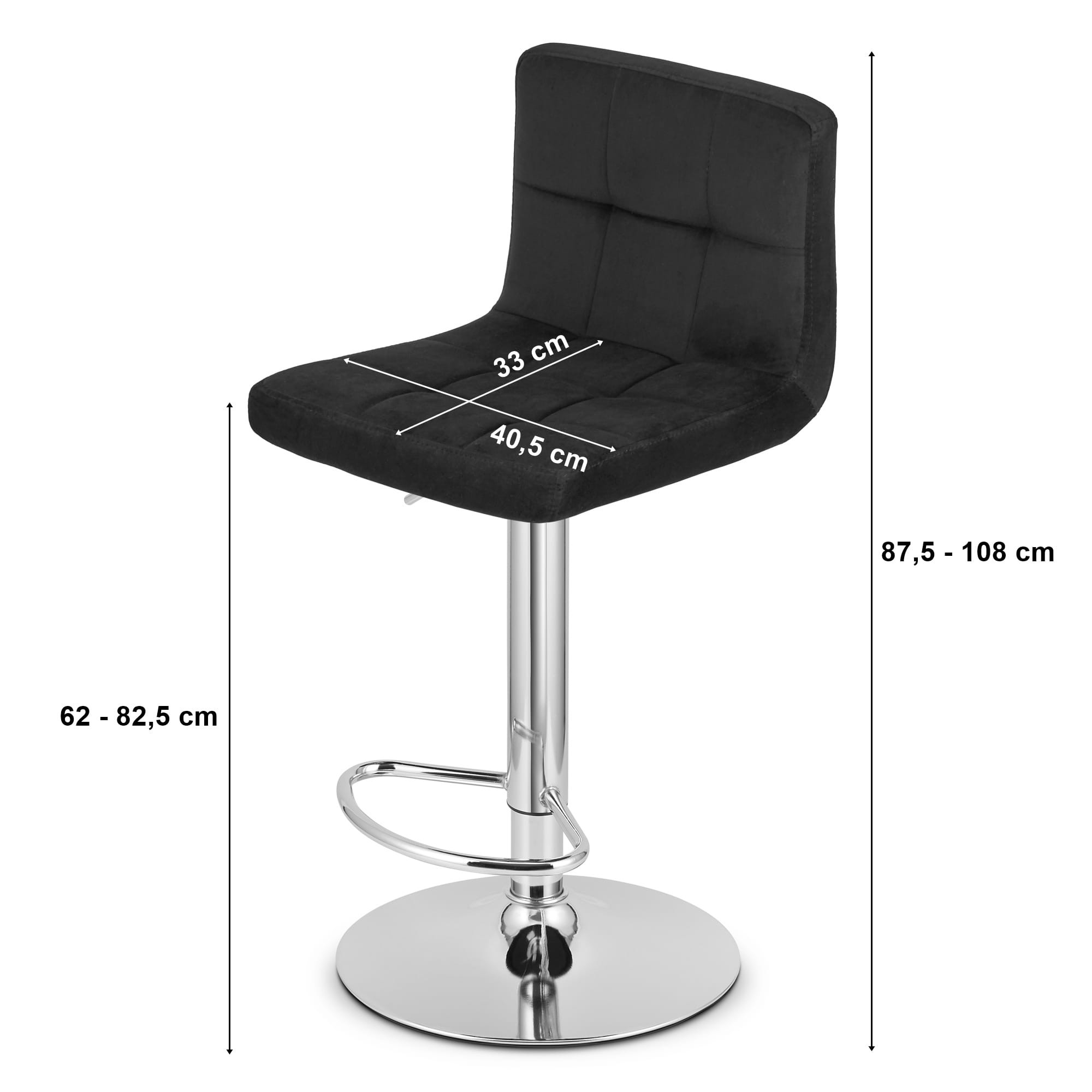 Baro kėdė PROT, reguliuojamo aukščio ir besisukanti, juoda, 87,5–108 cm