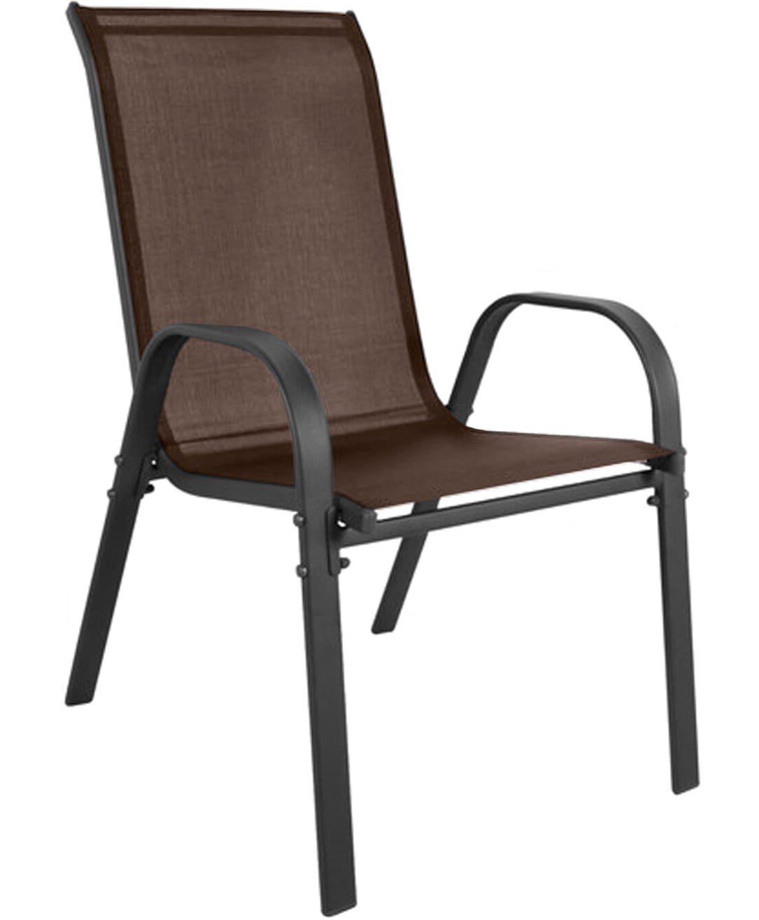 Lauko kėdė su porankiais, sudedama viena ant kitos, ruda, 91 cm, 4 vnt.