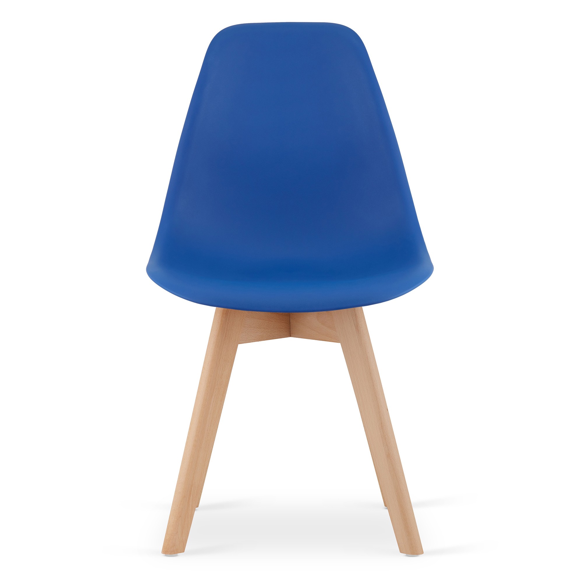 Kėdžių komplektas su polipropileno sėdyne ir buko kojomis, mėlynas, 80 × 46 × 54,5 cm, 4 vnt. 2