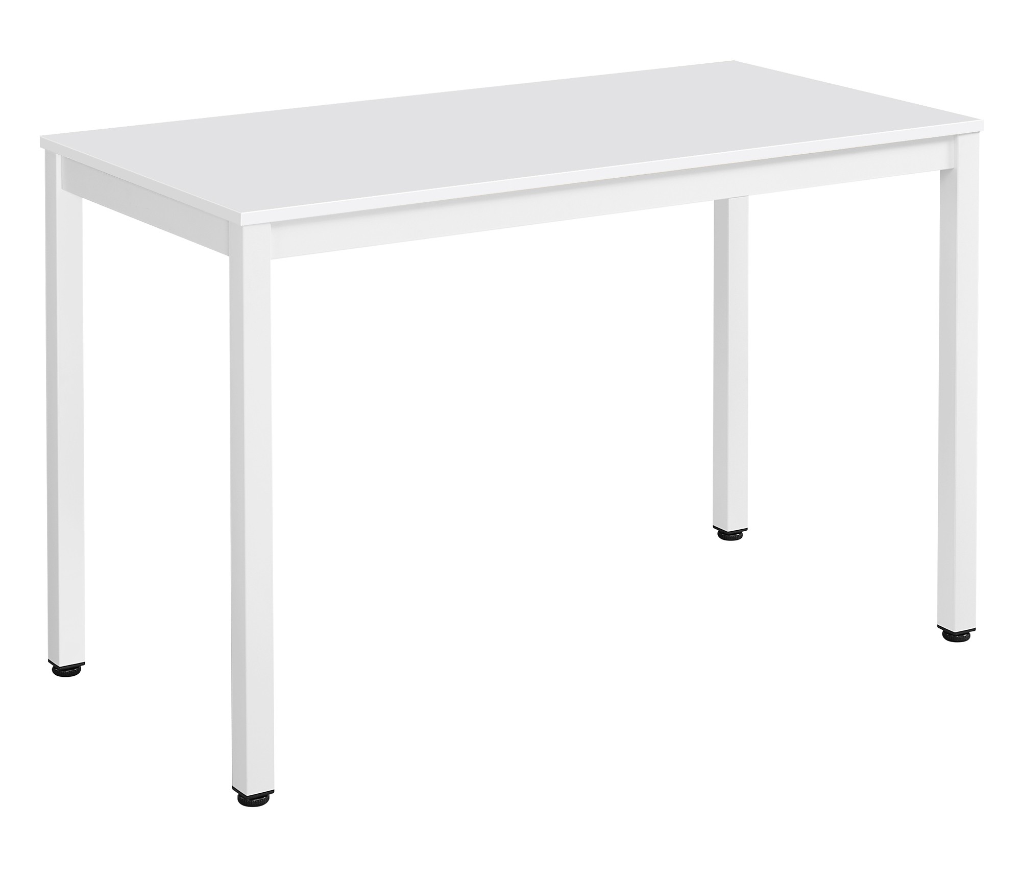 Stalas su reguliuojamomis kojelėmis, baltas, 120 × 60 × 76 cm