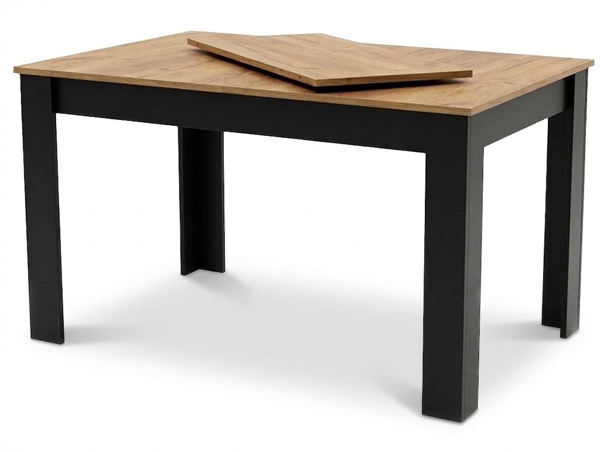 Išskleidžiamas stalas su juodomis kojomis, Craft, 120–160 x 80 x 75 cm