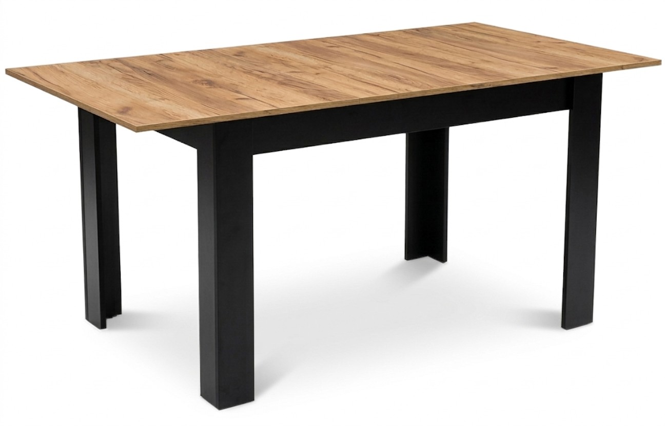 Išskleidžiamas stalas su juodomis kojomis, Craft, 120–160 x 80 x 75 cm