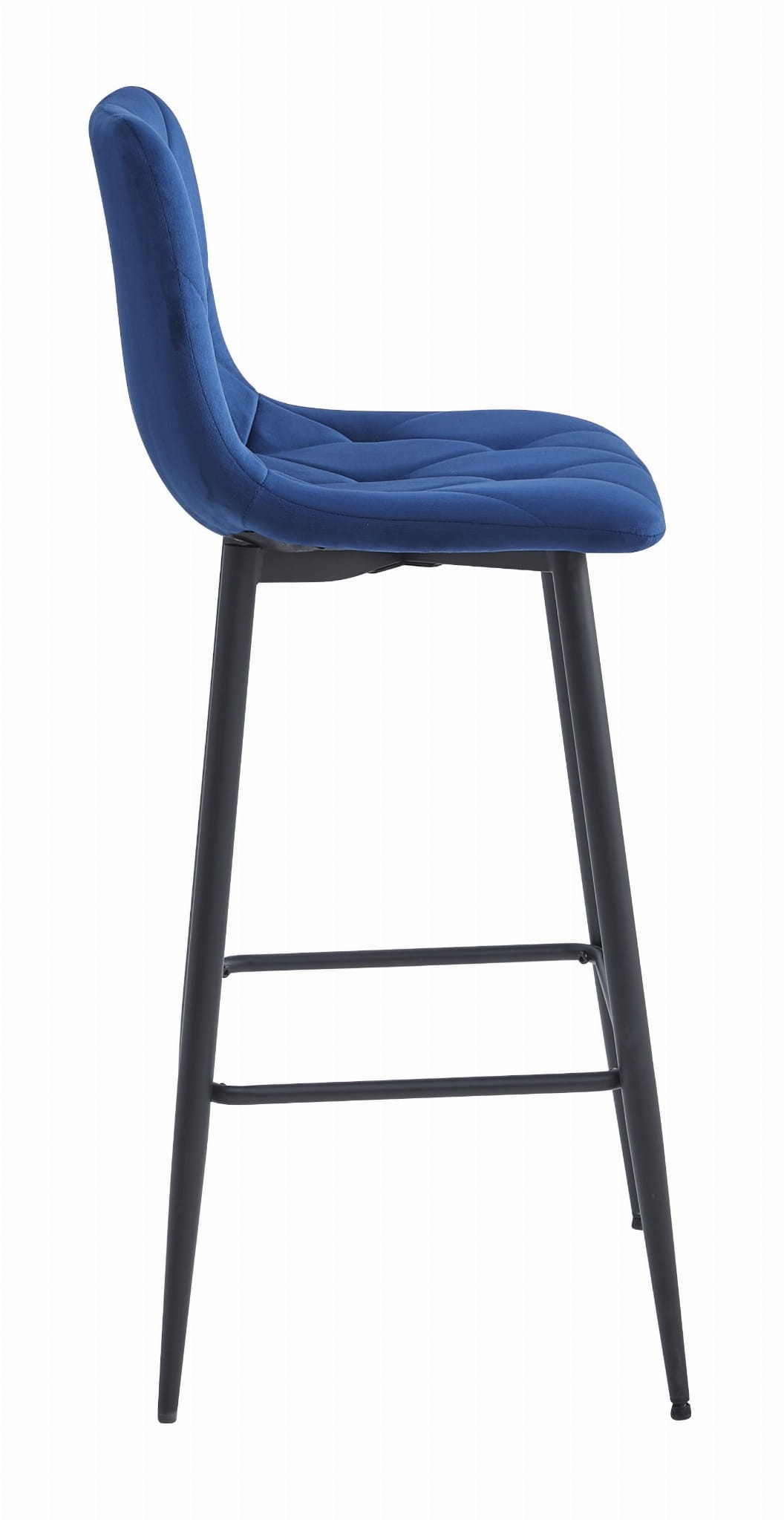 Baro kėdė su aksominiu sėdimu paviršiumi, tamsiai mėlyna, 104 cm 2